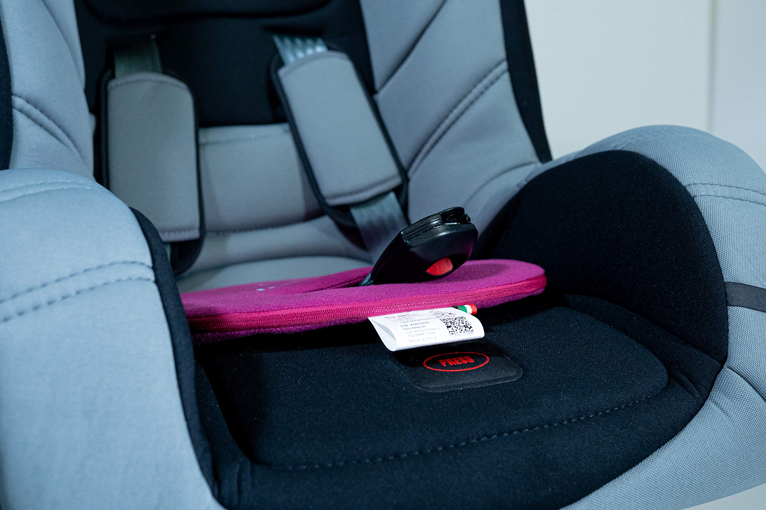 Baby Beep Bbrc1 Cuscino Bluetooth Anti Abbandono Universale per Seggiolini Auto, Rosso (Ciliegia)
