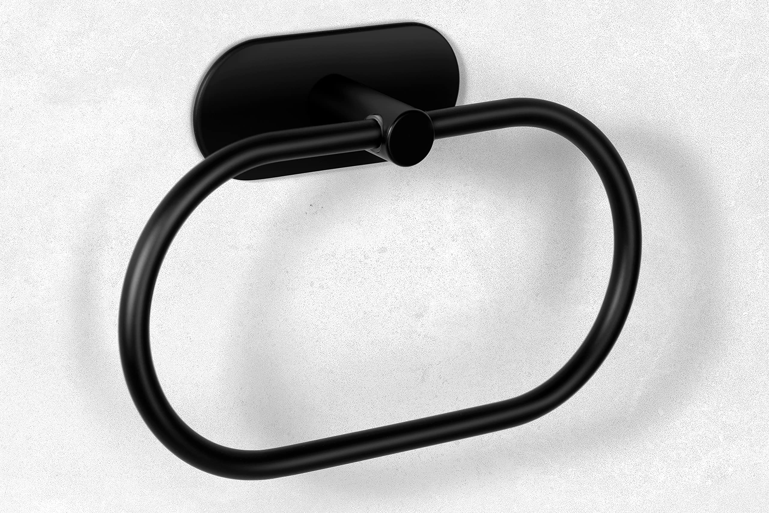 Toallero Sin Taladrar - Soporte para Gancho de Baño Toalla Anillo Pared para Pegar (Acero Inoxidable (Negro))