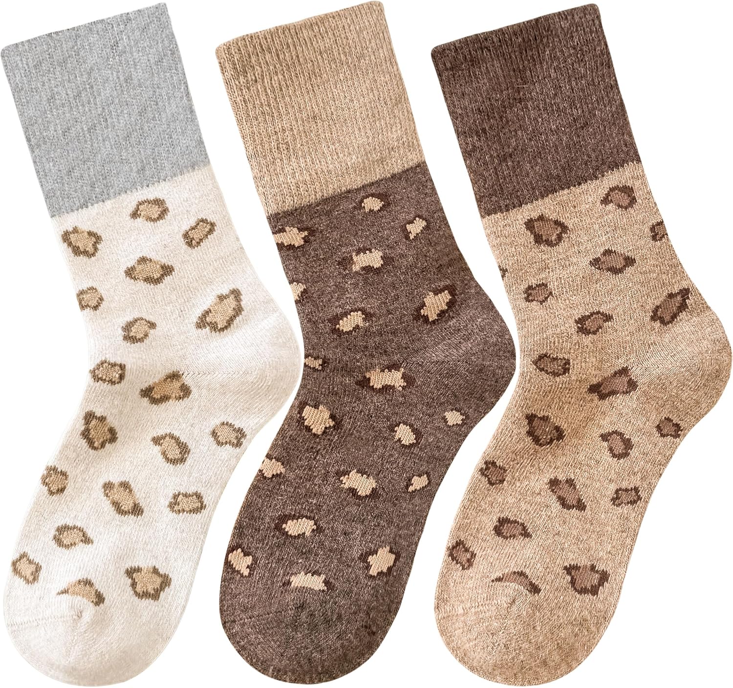 Arukora Women's Leopard Animal Cheetah Print Crew Ankle Cotton Socks Size 5-9