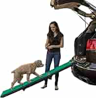 Pet Gear Travel Lite SupertraX Pet Ramp - Foldable, Non-Slip, For Cars & Furniture, Supports Up To 200 Lbs, 42"-71" Models