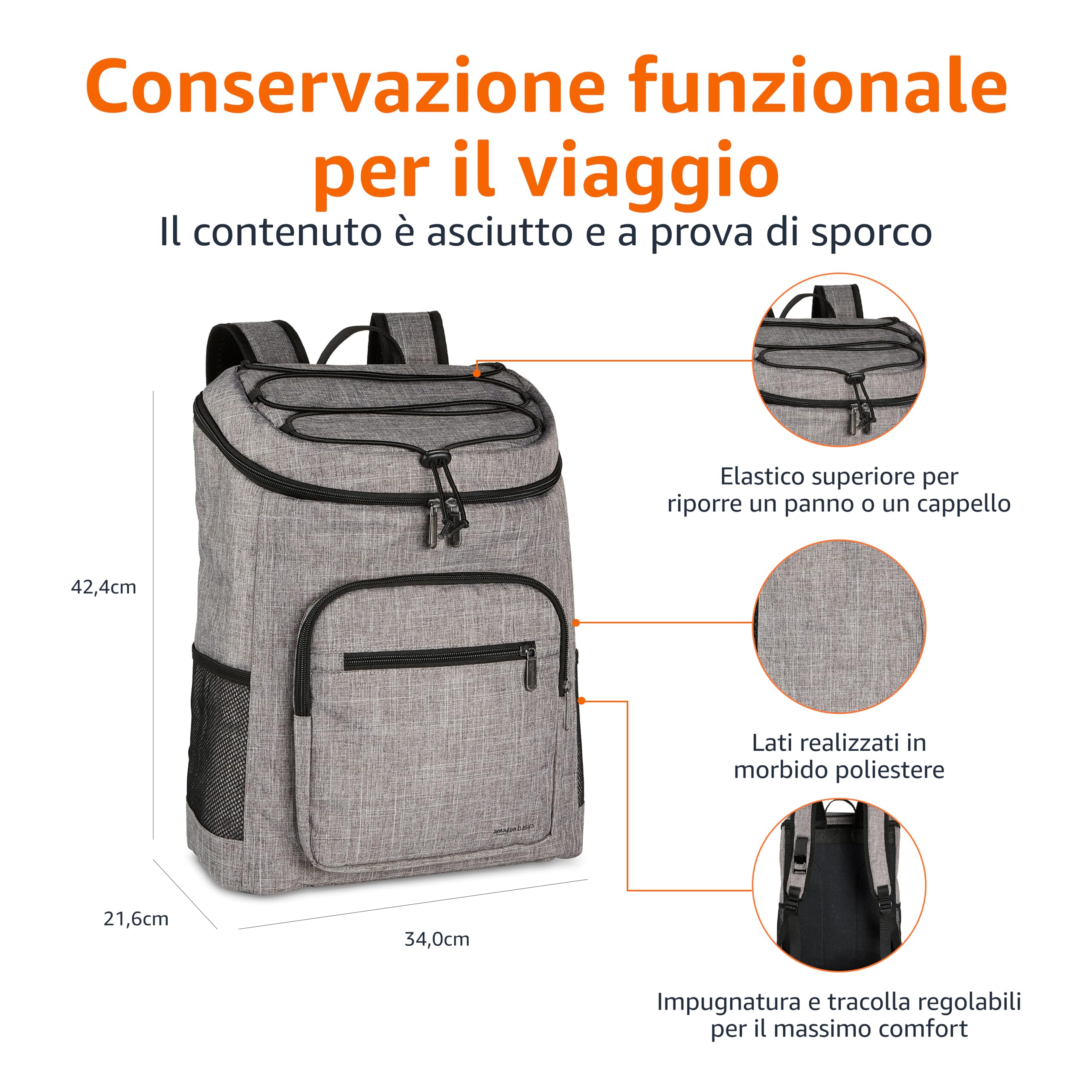 Amazon Basics - Sac isotherme doux, étanche et léger