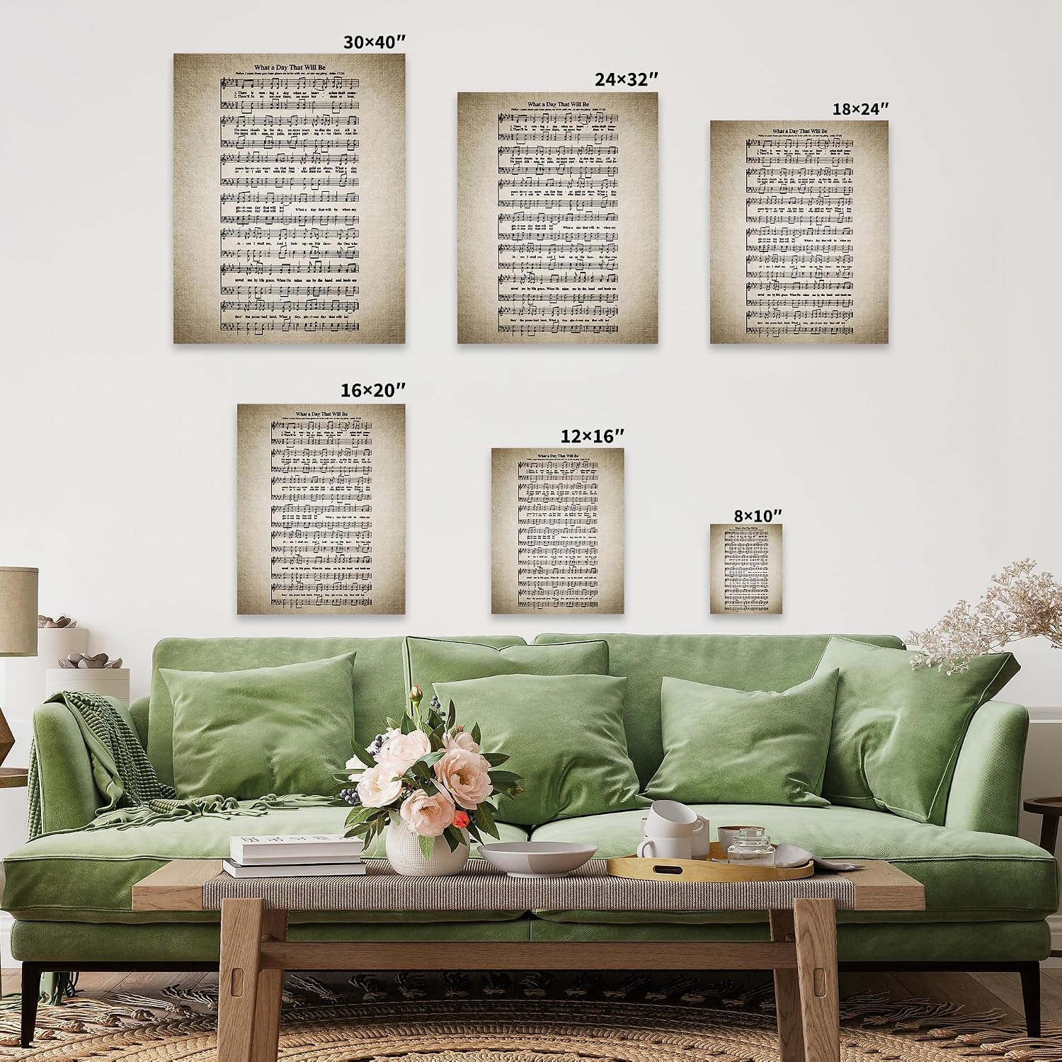 Poster Master What A Day That Will Be Canvas - Retro Music Sheet Print - Hymnal Art - Gift for Men, Women & Musician - Decor for Living Room or Music Room - 8x10 STRETCHED Canvas
