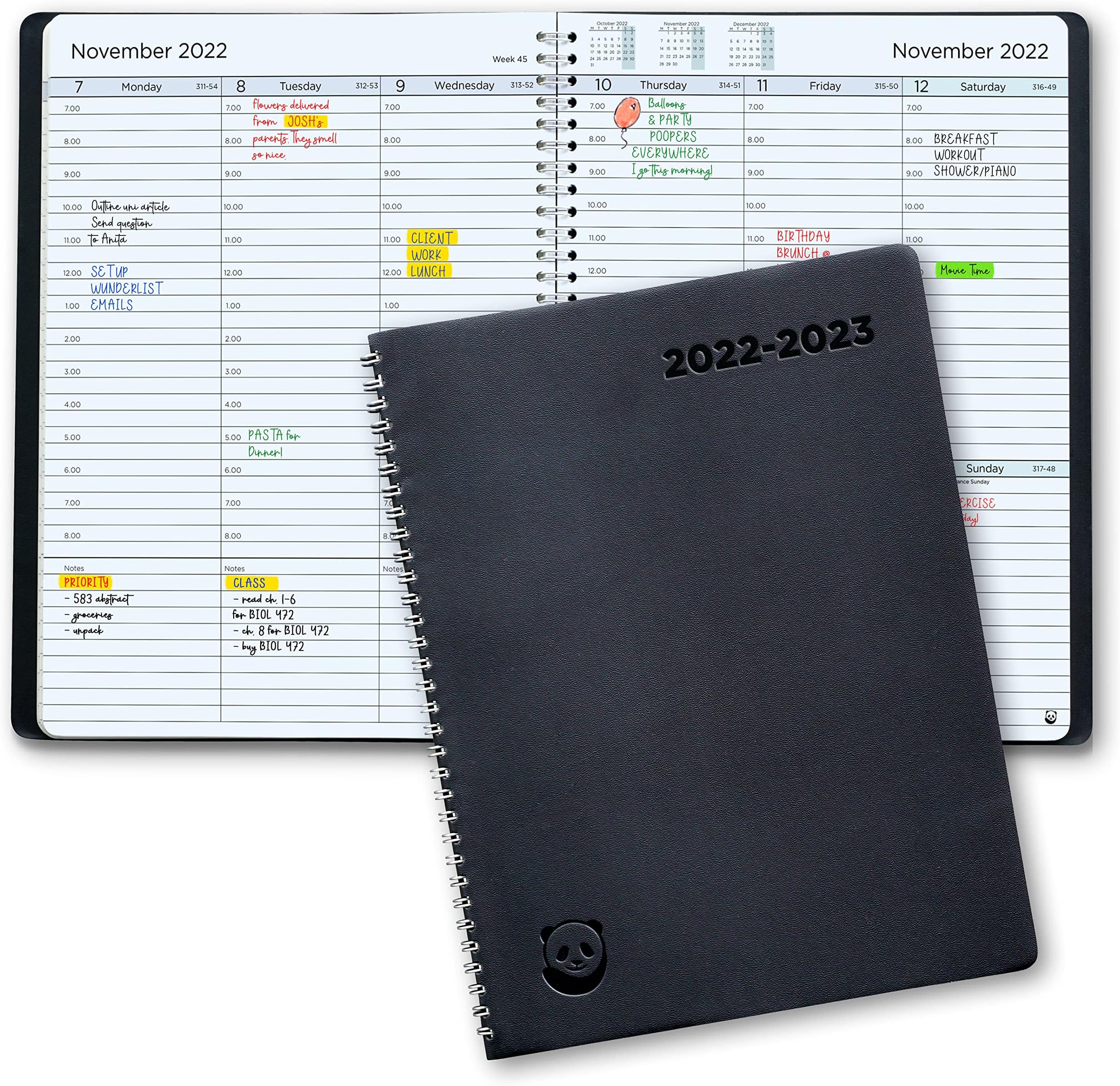 SmartPanda 2022-2023 Diary - A4 Academic Diary 2022-2023 Week to View - Softcover, 30 Minute Intervals Teacher Planner, Mid Year Work Diary and Appointment Diary 2022-2023, July 2022 to August 2023
