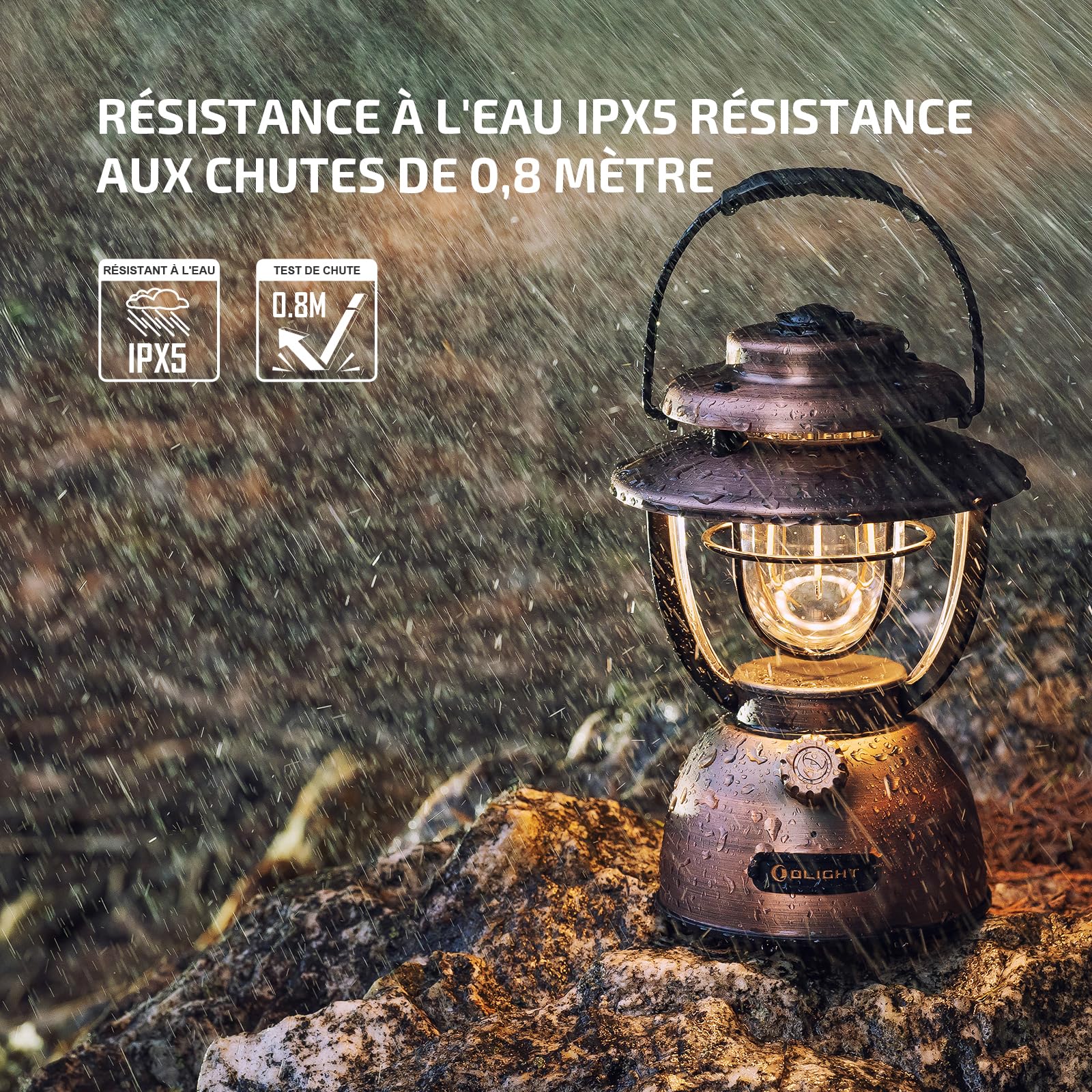 OLIGHT Olantern Classic 2 Pro Lanterne Camping LED Rechargeable, 300LM 4 Modes Rétro Vintage Lanterne Lampe comme Powerbank, Lumières Orange et Blanche Chaude Camping Portable Lampe(Bronze Antique)