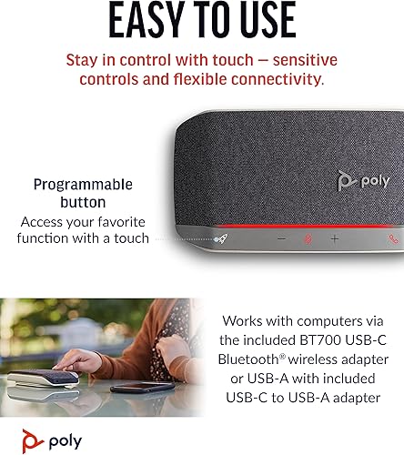 Miniatura 6 de POLY - Sincronizar 20+ USB-A Bluetooth Smart Speakerphone Personal (Plantronics) - Conéctese a teléfonos inteligentes a través de Bluetooth-PCMac a