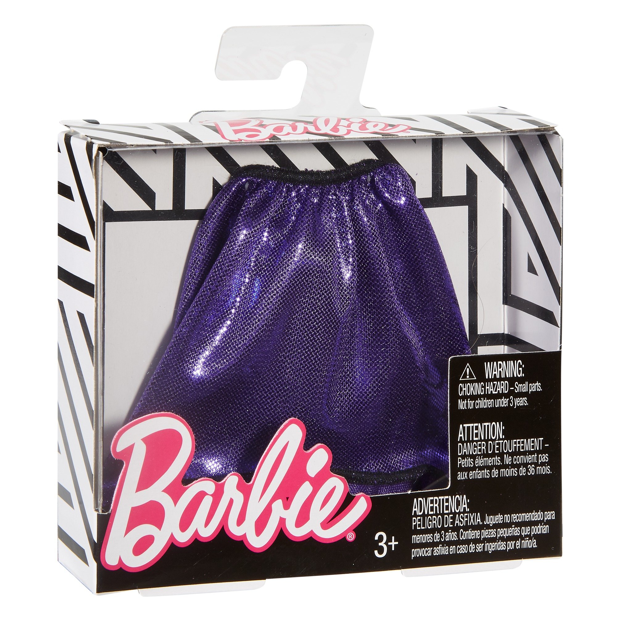 Mattel Barbie Fashion Spódnica Fioletowy Błyszczący Trend Moda Lalka Barbie Opakowanie