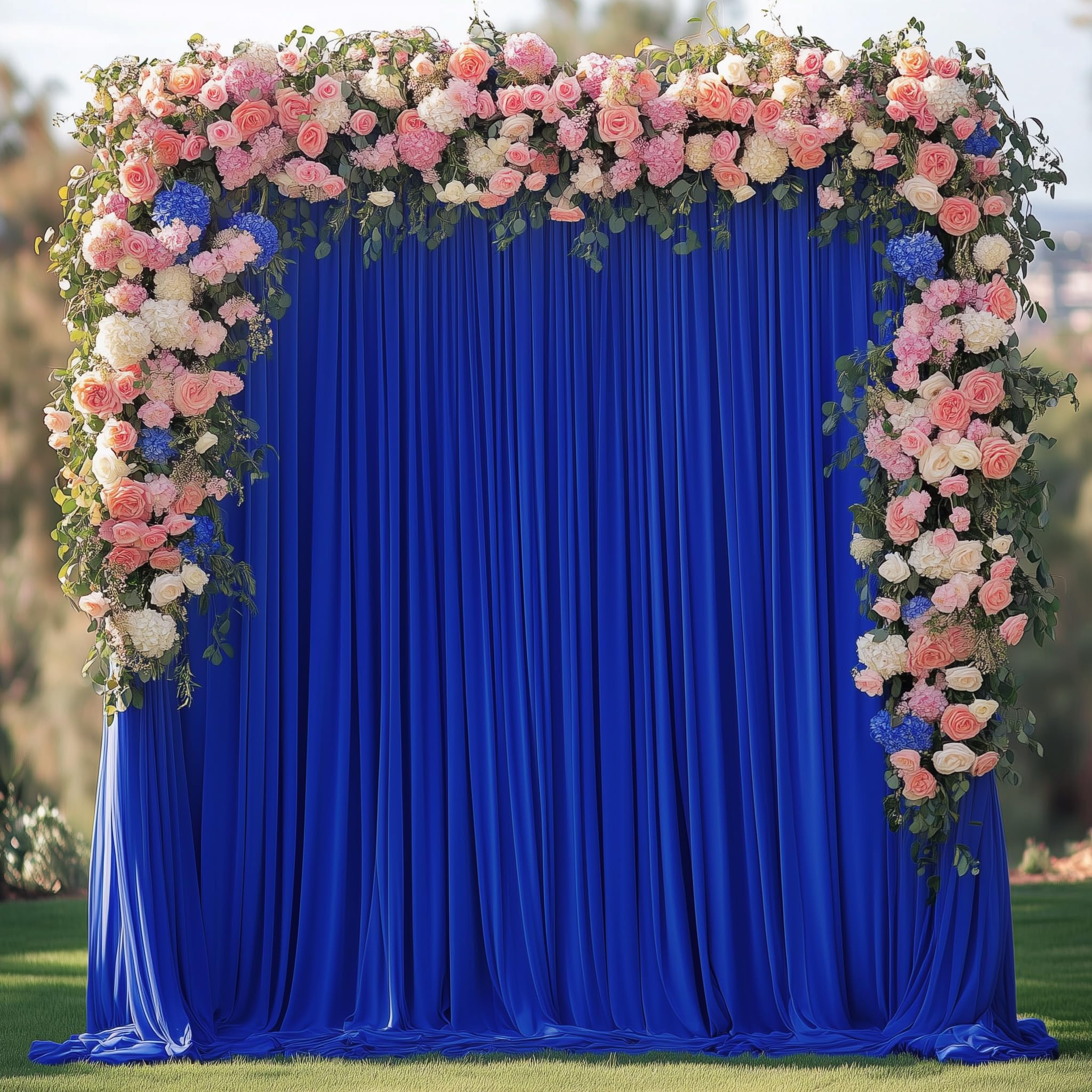 Wokceer Royal Blue Backdrop Curtain for Parties 10x10FT Photo Backdrop Drapes for Wedding Party Curtain Backdrop for Photoshoot Baby Shower Birthday