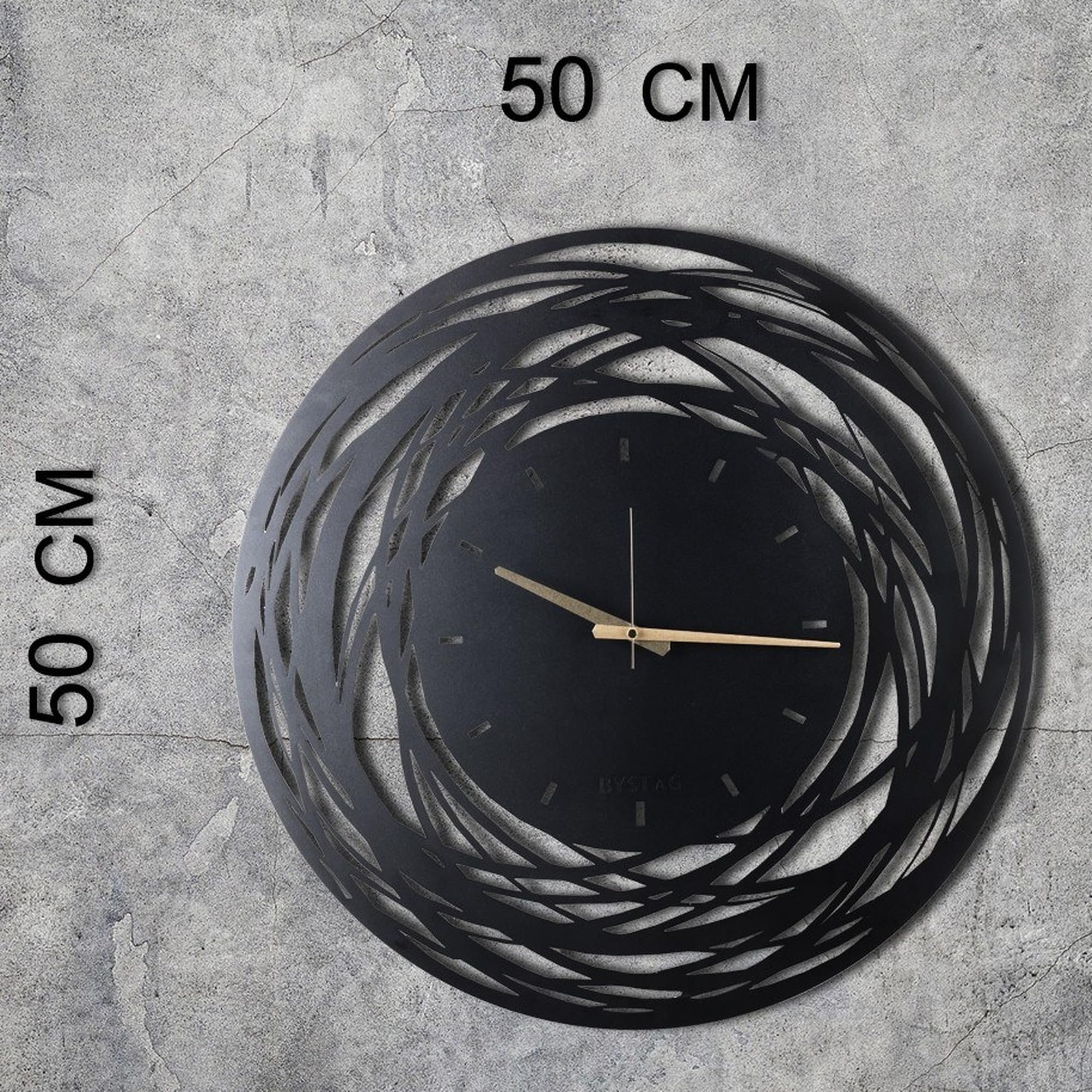 WELL HOME MOBILIARIO & DECORACIÓN Decorative metal wall clock with rotations style 50x50, Black/White - Image 2