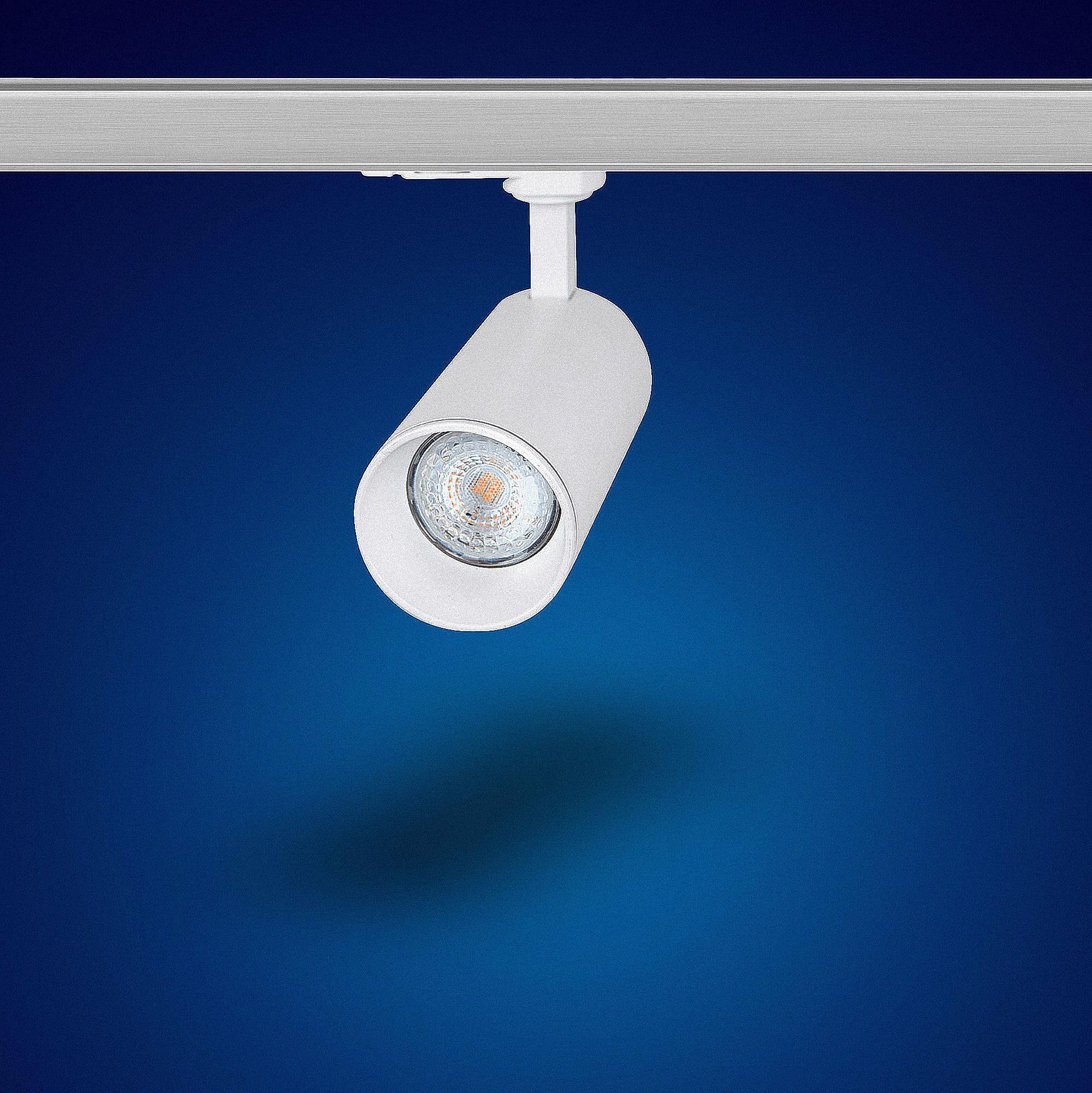 Mextronic Foco LED de 3 fases para sistema de raíles/raíles (GU10) giratorio y orientable para bombillas GU10