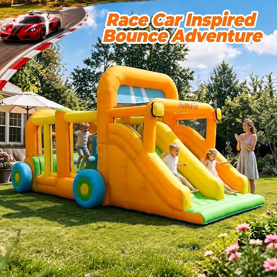 AirMyFun 11-in-1 Extra Large Bounce House for Kids 3-8 with Double Slides