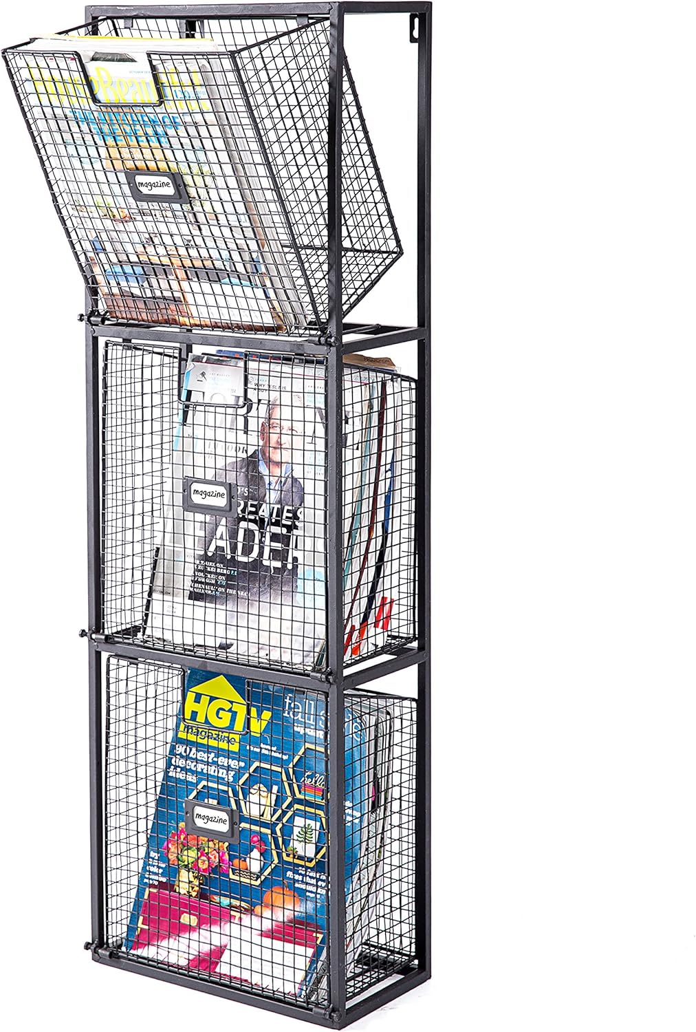 Amazon.com : MyGift File Organizer Rack, Wall-Mount 3 Drawer Office ...