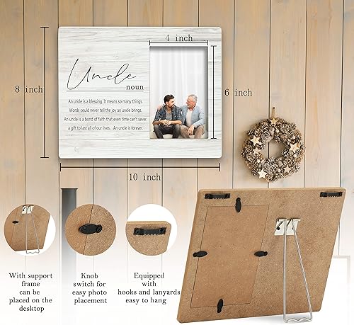Miniatura 6 de SRADMO Marco de fotos de definición de tío de 10 x 8 pulgadas, marco de fotos de mesa para el día del padre, cumpleaños, regalos de tío de sobrina