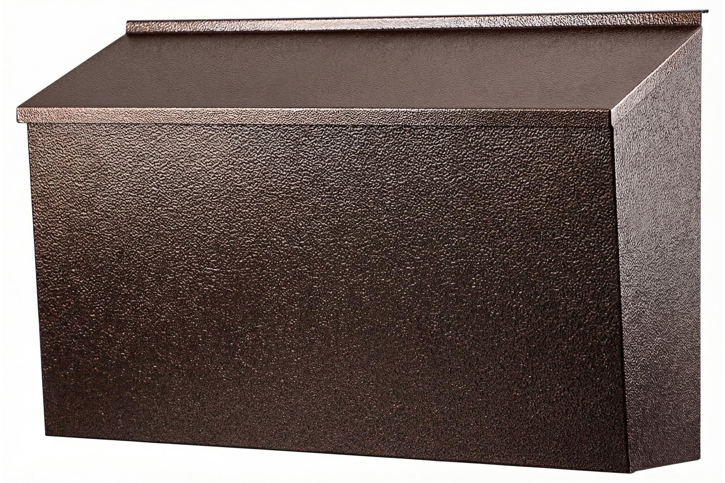 KYODOLED Wall-Mount Mailbox, Large Capacity Mail Box, Galvanized Steel Rust-Proof Metal Post Box, Mailboxes for Outside,15.7"x9.9"x4.9" Bronze