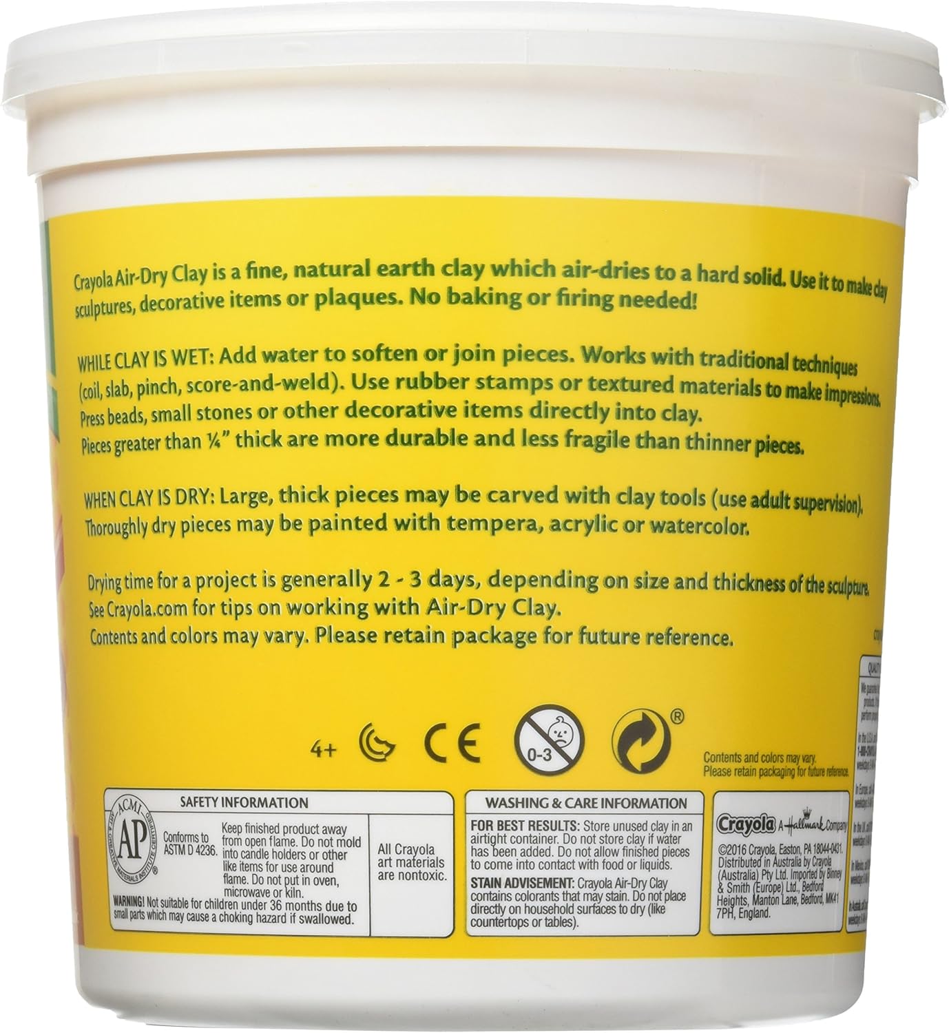 Crayola Air Dry Clay, White, No Bake Modeling Clay for Kids, 5lb : Everything Else