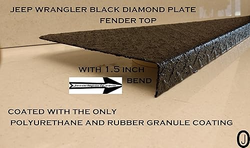 Miniatura 3 de Se adapta a la cubierta superior del guardabarros con placa de diamante negra para Jeep Wrangler YJ con curva de 1.5 pulgadas