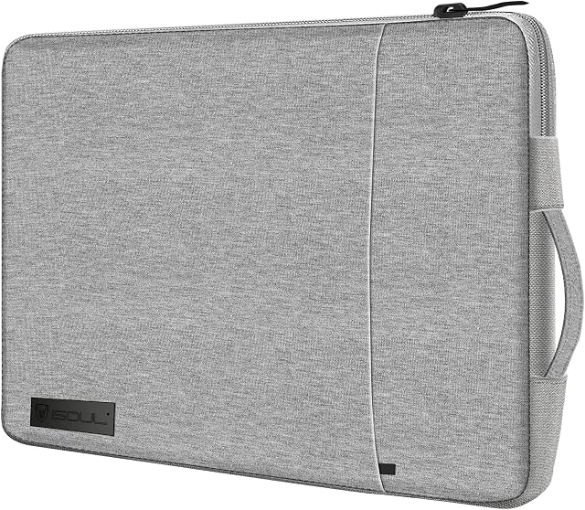 iSOUL 14-15.6 inch Shock Resistant Laptop Sleeve Case Briefcase Bag [Accessory Pocket] Compatible for Laptop Waterproof Case Cover for MacBook Pro/Surface Book /XPS 15 /Chromebook/HP/Lenovo Grey