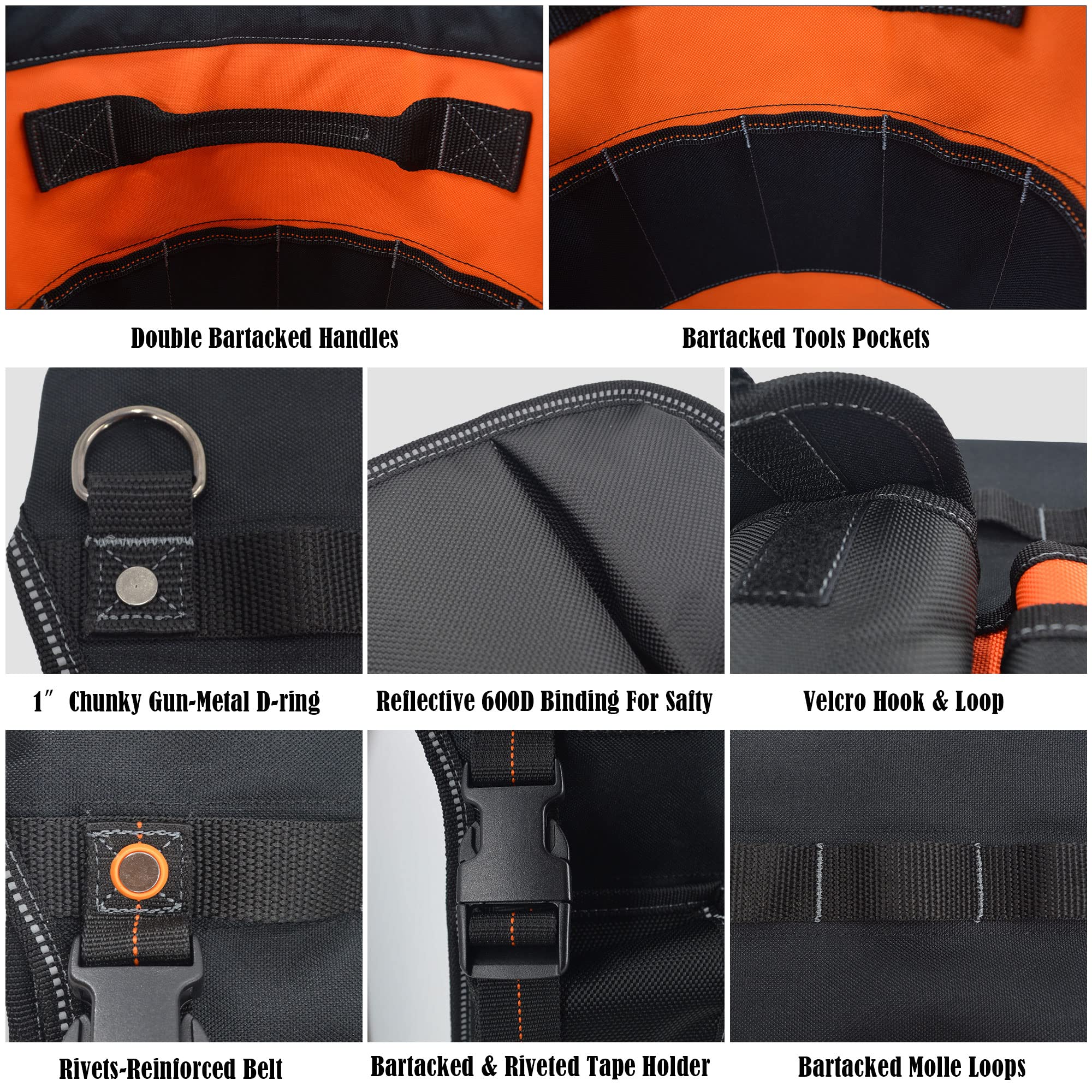WELKINLAND Organizer per attrezzi da 5 galloni, supporto per secchio da 5 galloni, fodera per secchio, organizer per utensili, secchio per attrezzi, borsa per attrezzi, organizer per secchi, organizer