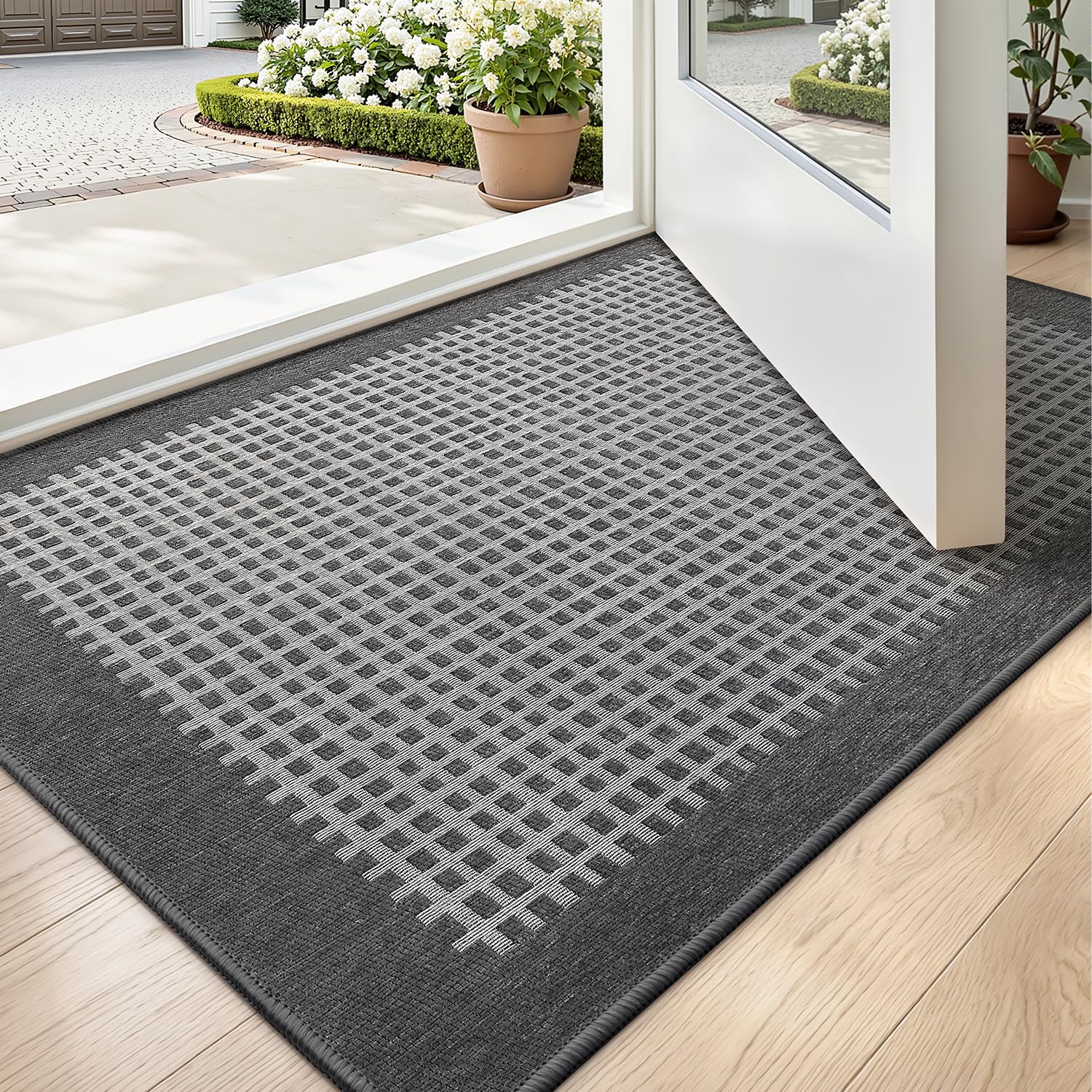 LUMI Inside Door Mat for Entry 24''x36'', Absorbent, Dirt Trapper, Low Profile Thin, Non Slip Mats with Rubber Backing, Ideal for Indoor, High Traffic