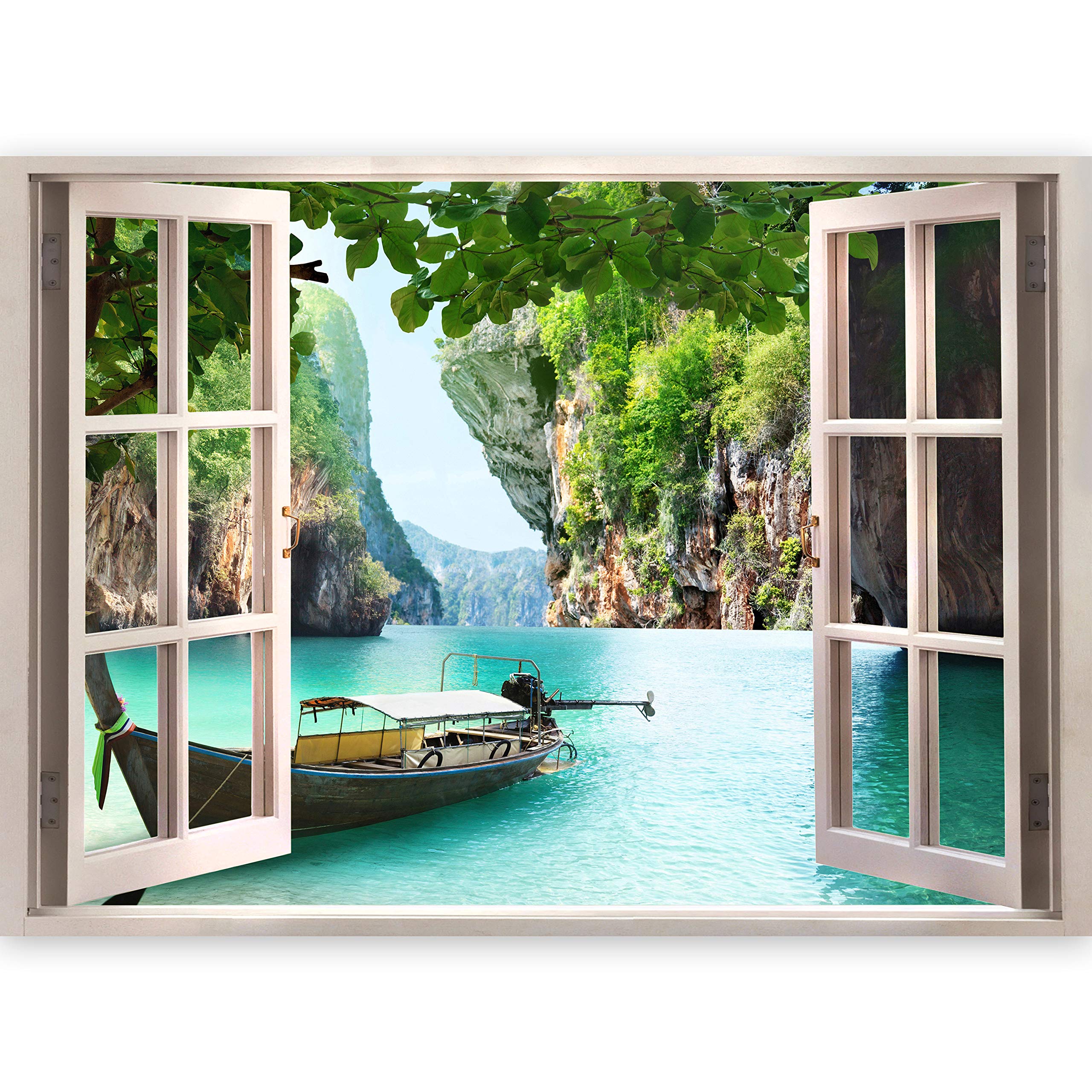 artgeist 3D Effect Wall Optical Illusion 83x60 in - Mural Poster Art Print Window View Home Decoration c-C-0086-c-a