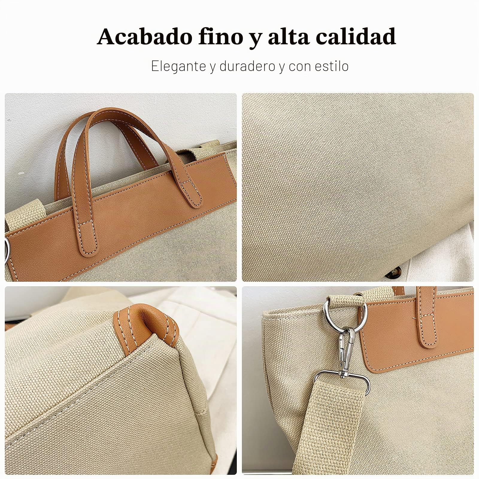 FANDARE Lona Bolsos de Mujer Mano Bandolera Mensajero Gran Bolso Hombro Cruzado para 12.9 Pulgadas Laptop Viaje Conmutar Trabajo Escuela Compras Crossbody Bag