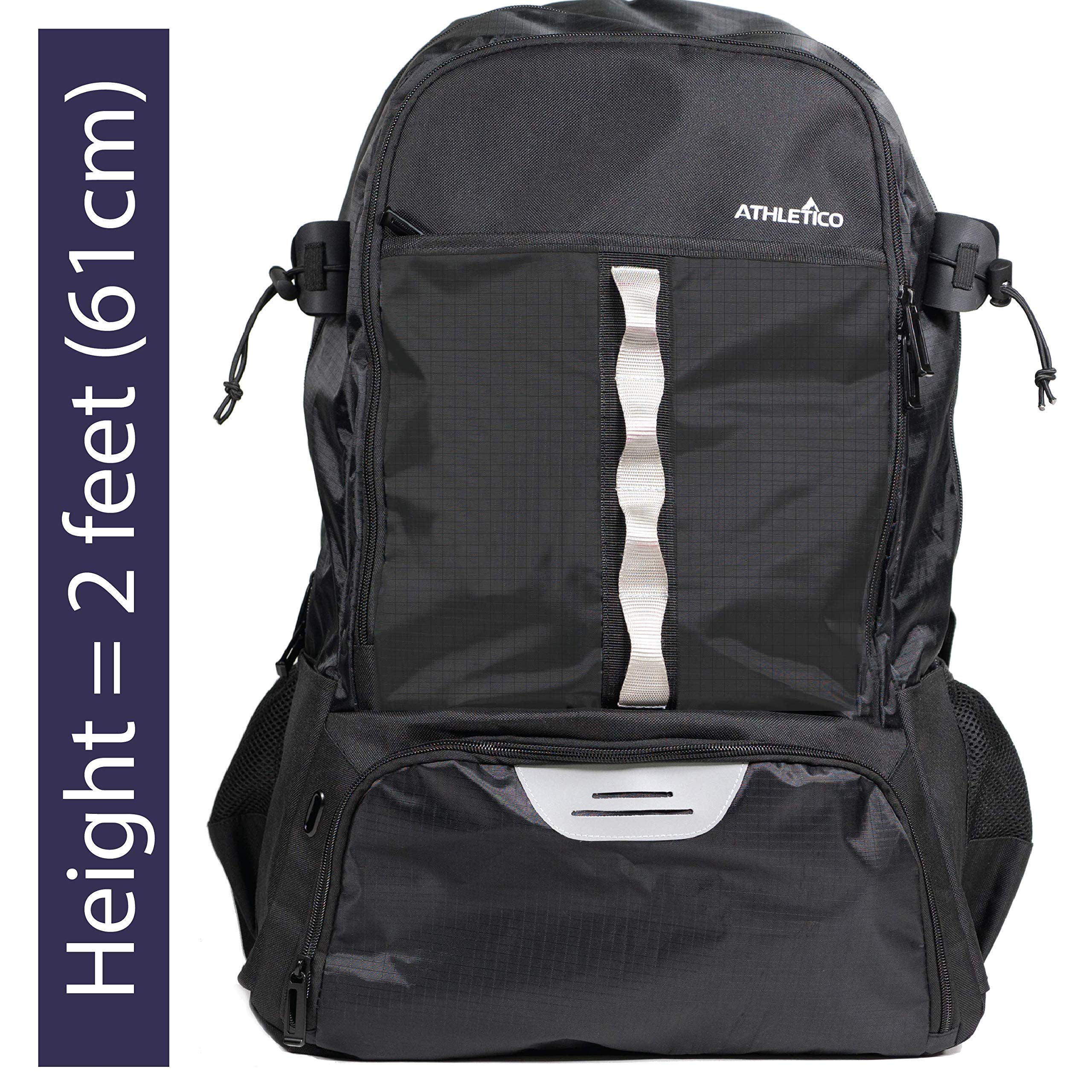 Athletico Bolsa de Lacrosse – Mochila de Lacrosse Extra Grande – Capacidad para Todos los Equipos de Lacrosse o Hockey sobre césped – Dos Soportes para Palos y Compartimento Separado para Tacos