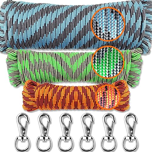 Wellmax Cuerda de nailon trenzada de diamante con tratamiento UV y resistente a la intemperie, paquete de 3 unidades de 14 pulgadas x 204080 pies,