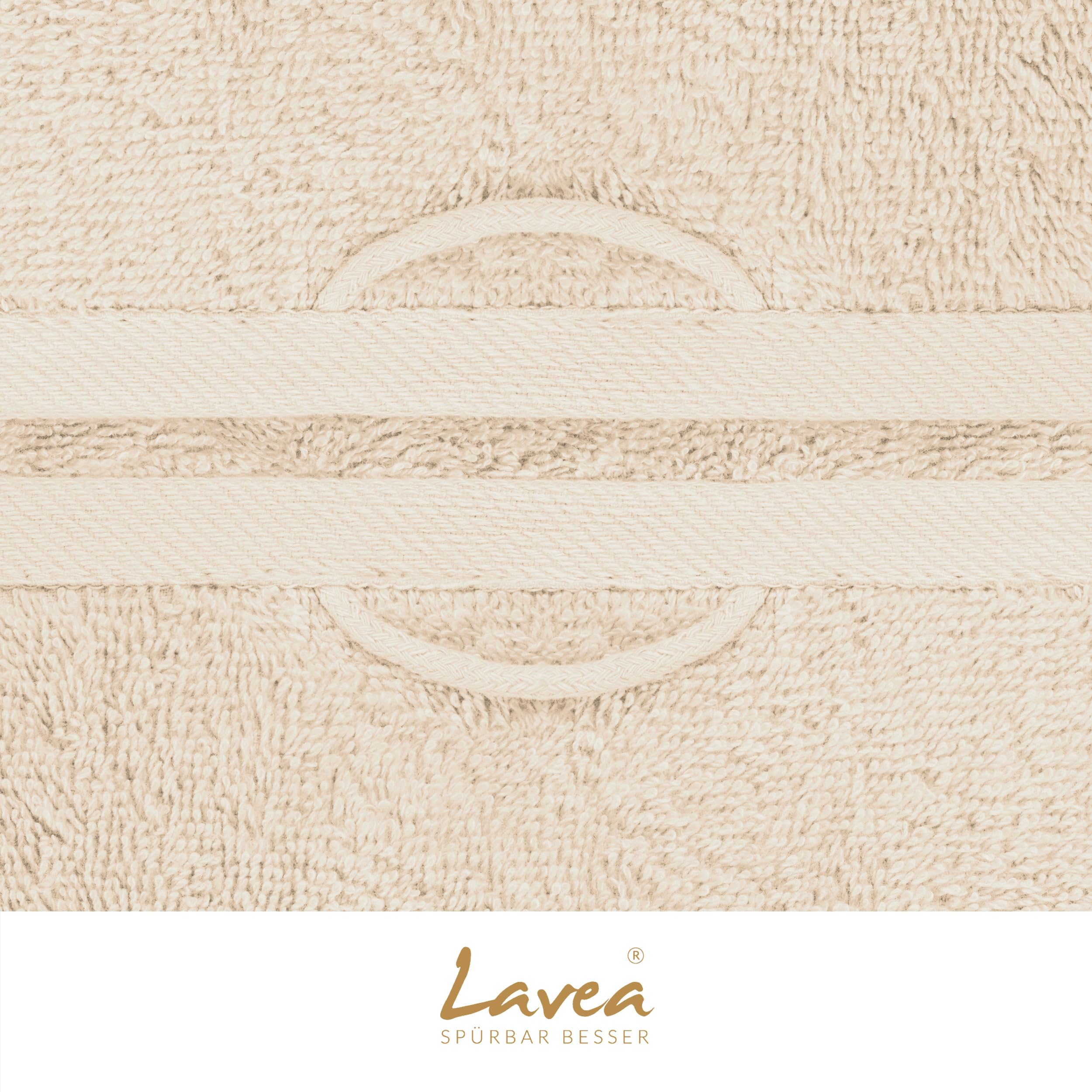 Lavea® Zestaw Ręczników 10 szt – 100% Bawełna Frotte, 4 Ręczniki 50x100, 2 Kąpielowe 70x140, 2 Gościnne, 2 Rękawice – Kremowy