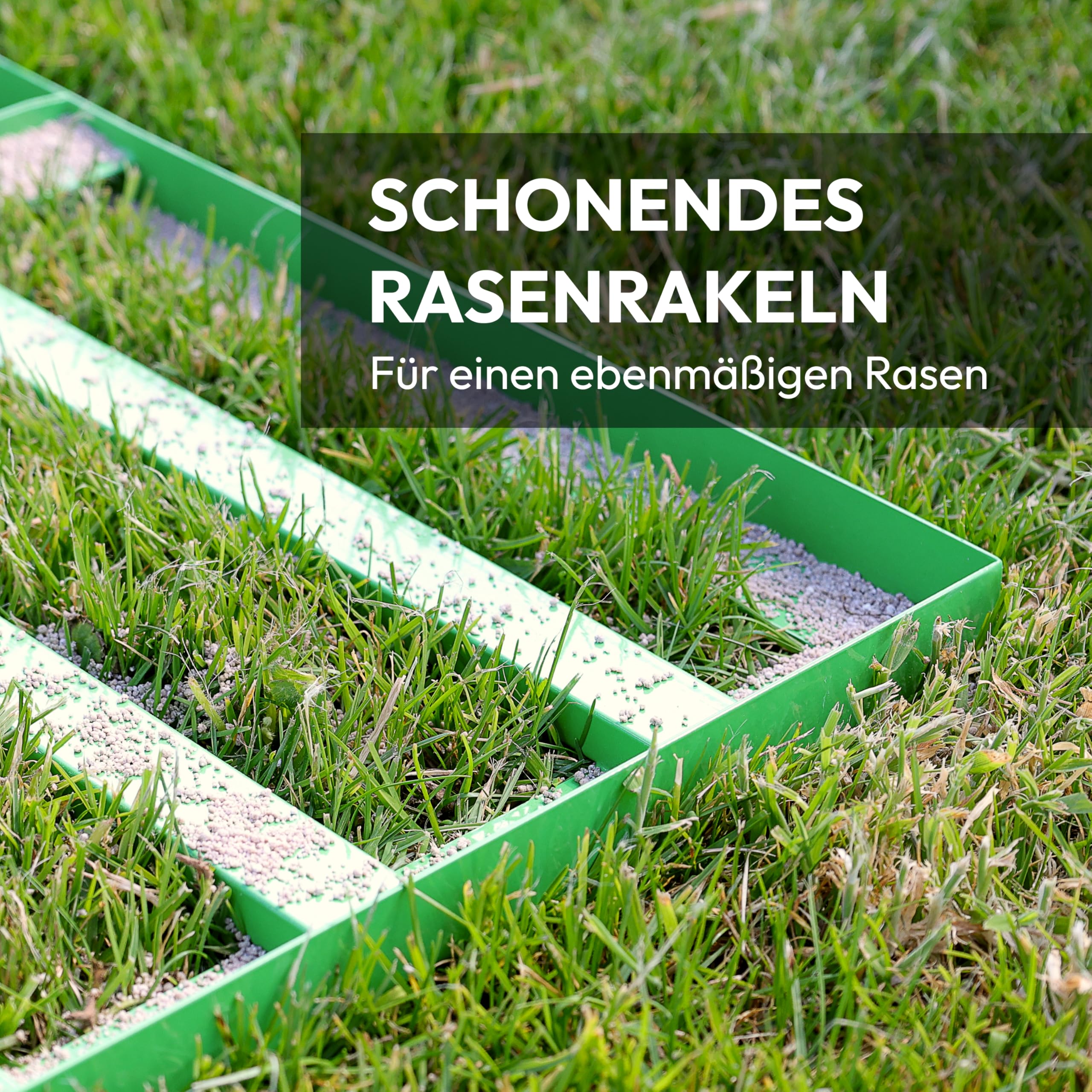 NovaTerra Rasenrakel 75x35 cm mit 2 Meter Stiel [für den perfekten Rasen] I Ideal zur Rasenpflege, Sandverteilung und Rasennivellierung I Leicht und handlich anwendbar Rasen rakeln