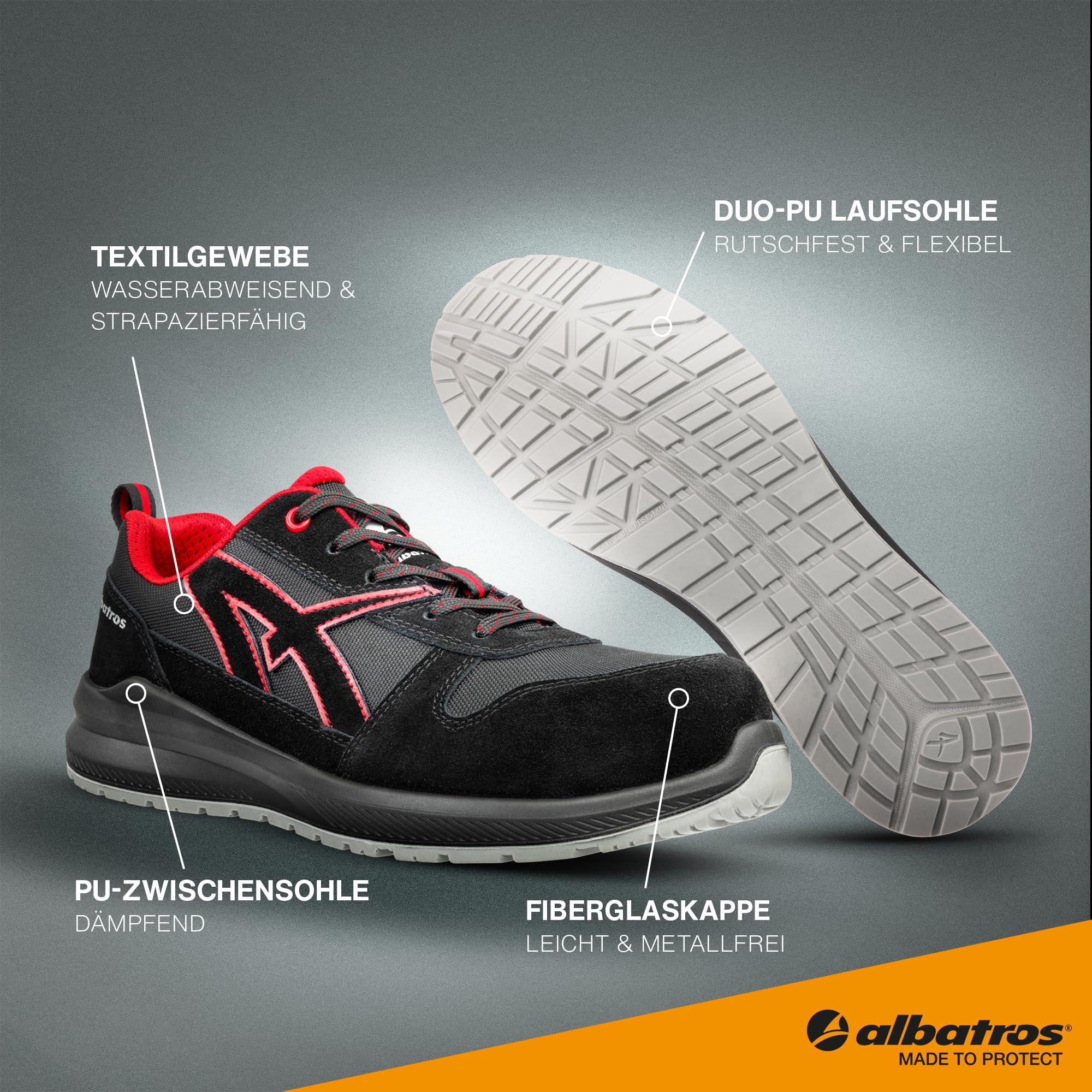 ALBATROS Clifton S3 SRC Chaussures de Travail Basses avec Embout en Fibre de Verre et Protection Anti-Perforation antidérapantes sans métal Unisexe