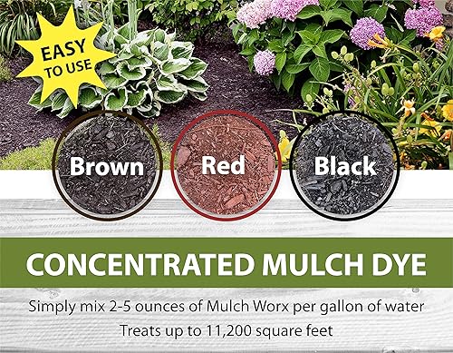 Miniatura 3 de MulchWorx Black Mulch - Concentrado de color negro - Trata 11,200 pies cuadrados - Spray de tinte para mantillo negro puro medianoche