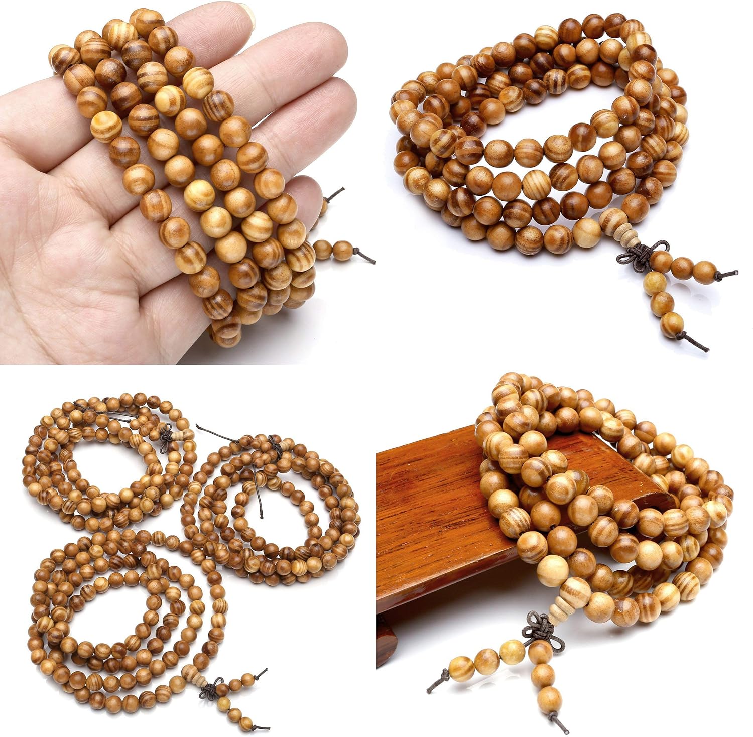 200pcs 8mm Gorgeous Natural Round Polished Rosewood Loose Beads for Jewelry Making DIY Handmade Crafts 8mm Emperor Blood Wood(200pcs)