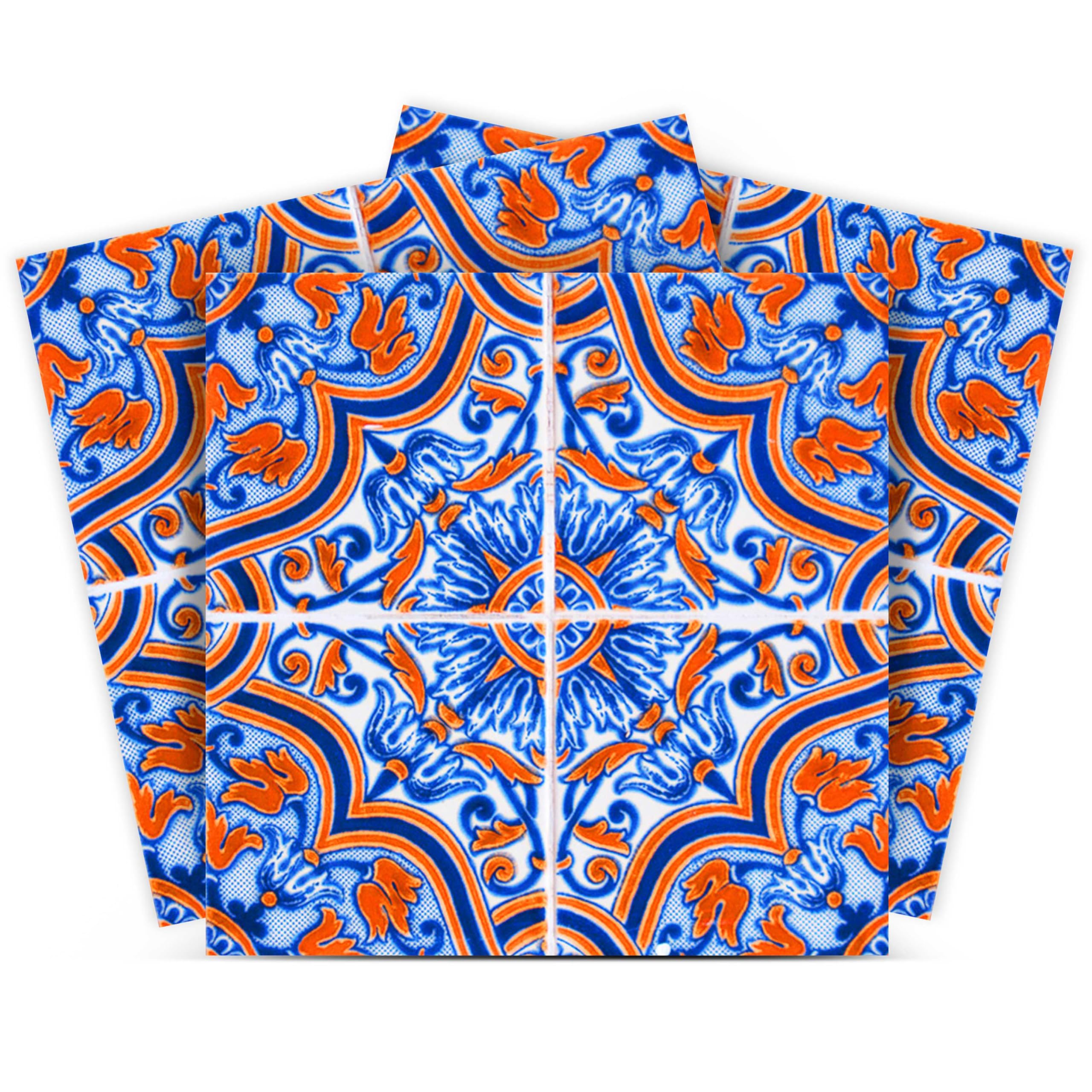 Mi Alma Talavera Tile Stickers – 24 Peel & Stick Wall Decals For Kitchen, Bathroom (5x5 Inch)