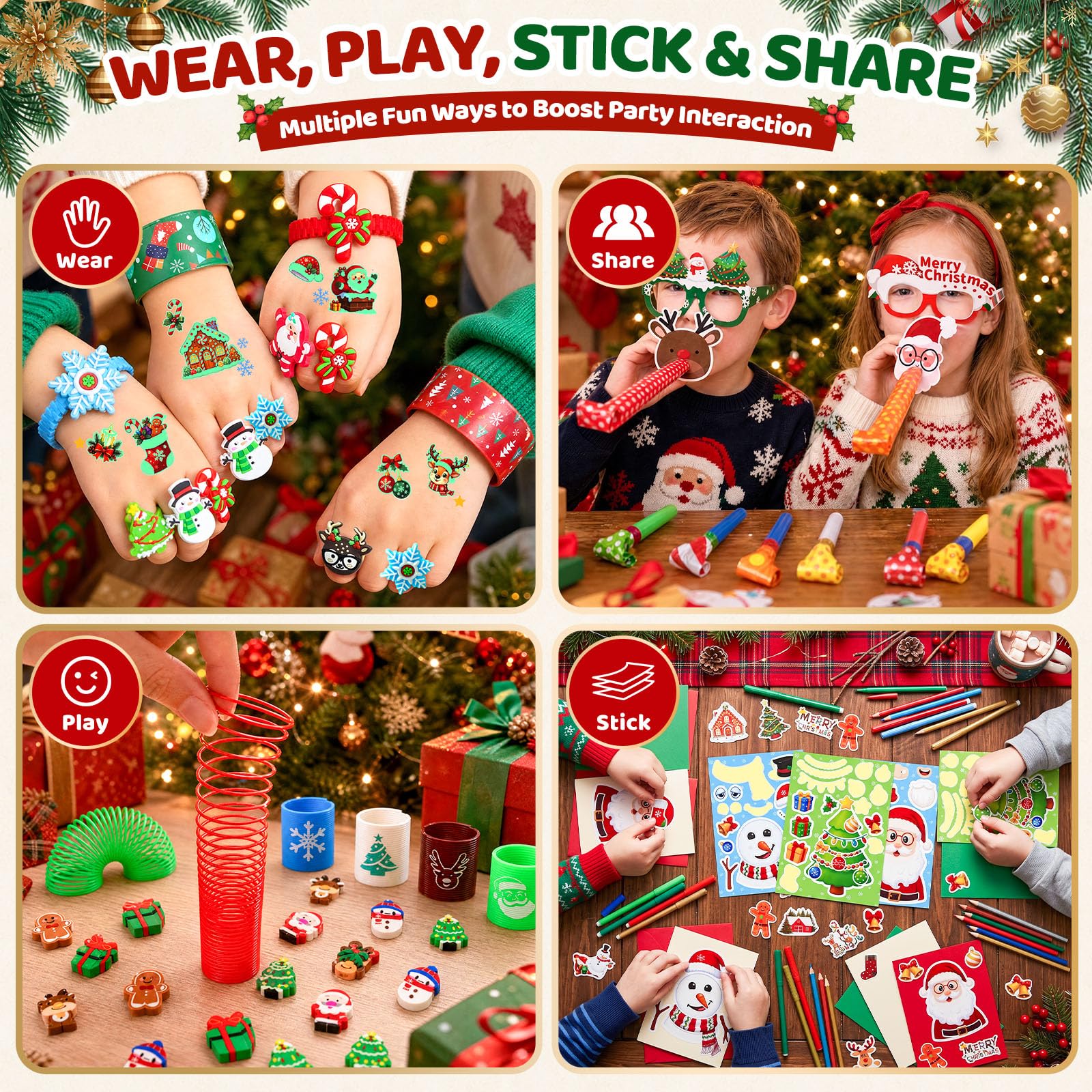 LovesTown 340PCS Christmas Party Favor Set for 12 Guests