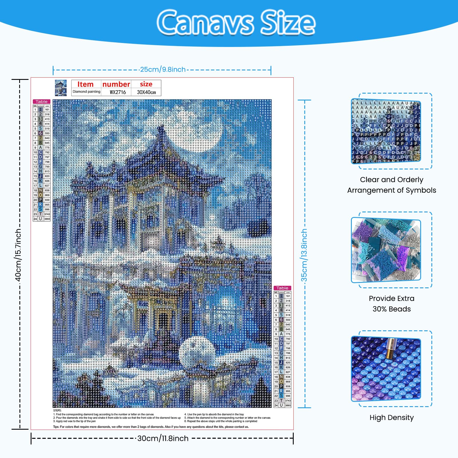 Jawecci 5D Diamond Painting – DIY Set Mit Runden Steinen, 30x40 Cm – Für Erwachsene & Anfänger