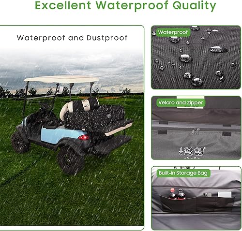 Miniatura 8 de 10L0L Bolsa de almacenamiento para carrito de golf para 4 pasajeros, bolsa de carga con cremallera, hebilla fuerte, amplía el espacio para Yamaha,