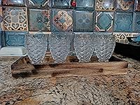 Vista 5 de Bandeja de madera rústica para servir, centro de mesa decorativo para comedor, cafetería, sala de estar, organizador de decoración del hogar