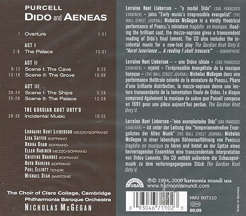 Miniatura 2 de Purcell Dido and Aeneas Music for The Gordian Knot Untyd