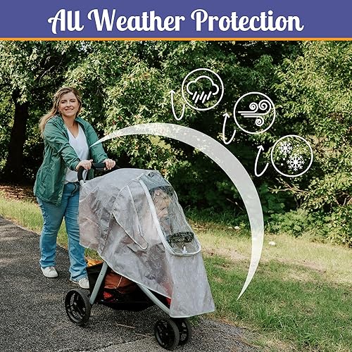 Miniatura 3 de Mommy's Helper Funda universal para cochecito con diseño de animales de zoológico, lavable a máquina, cubierta impermeable para cochecito, protector