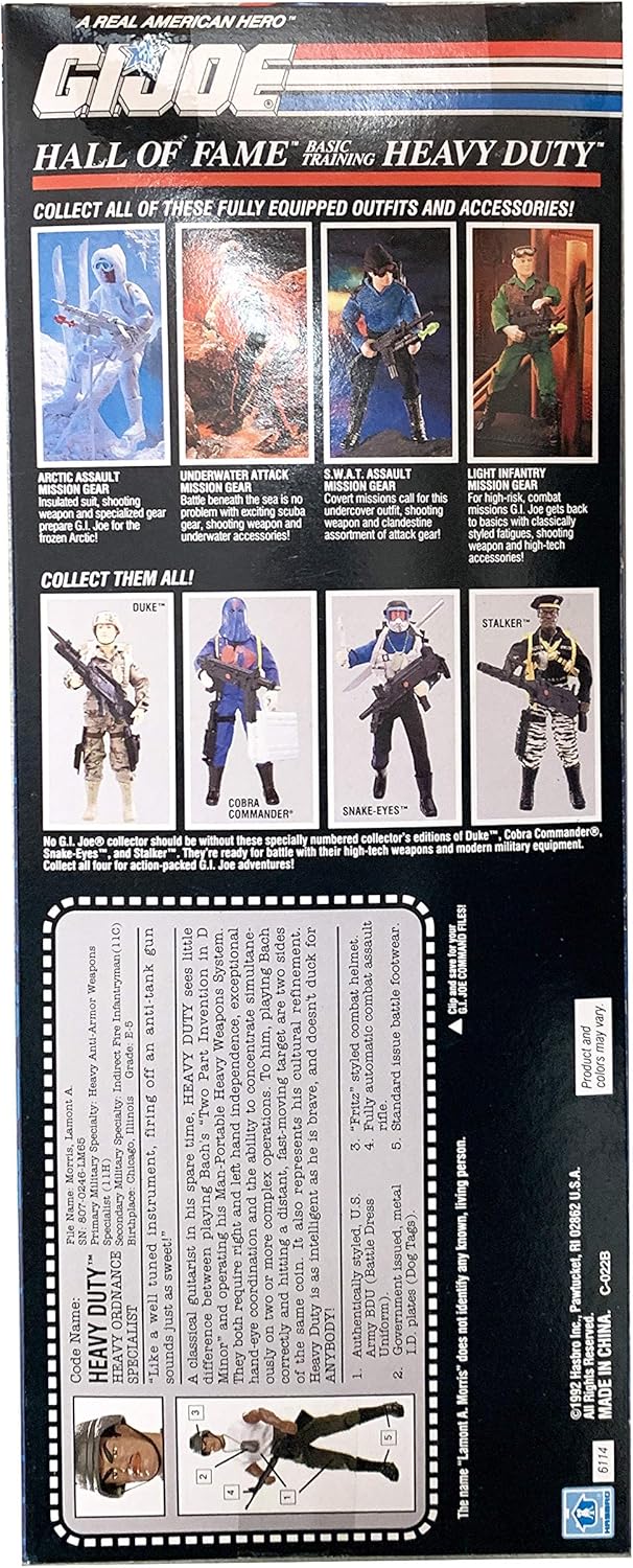 1992 G.I. Joe Basic Training Heavy Duty 12" Action Figure Hall of Fame (A real American Hero)