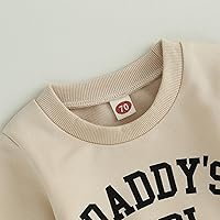 Vista 5 de Daddys Girl Toddler Baby Clothes Long Sleeve Sweatshirt Pullover Top Jogger Pants Fall Winter 2 Piece Outfits