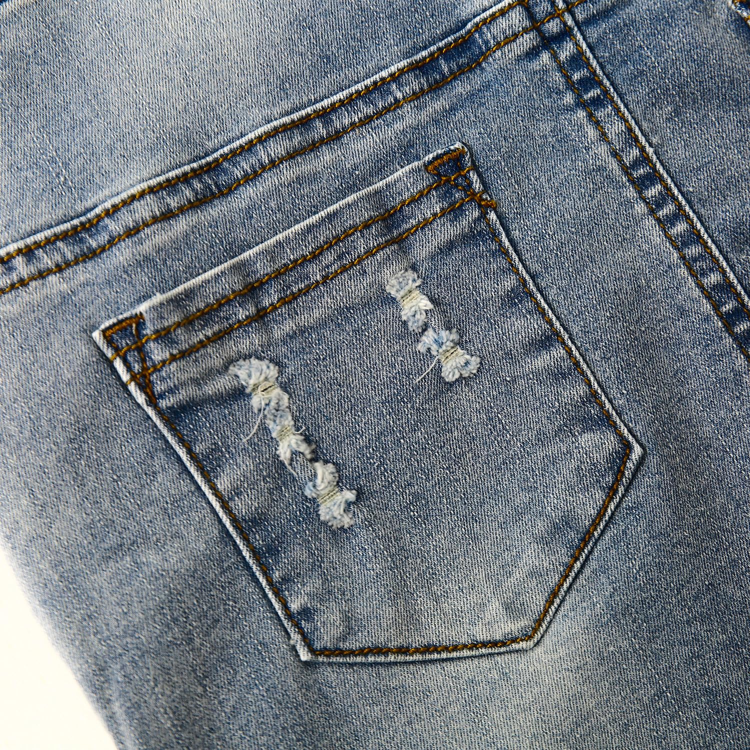 KIDSCOOL SPACE Gonna per Bambina Vestito Estivo in Denim Elastico Morbido strappato per Bambine