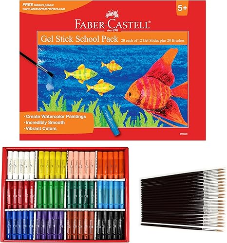 Miniatura 8 de Faber-Castell Barras de gel 12 lápices de acuarela torcidos para niños con pincel acuarelas para niños