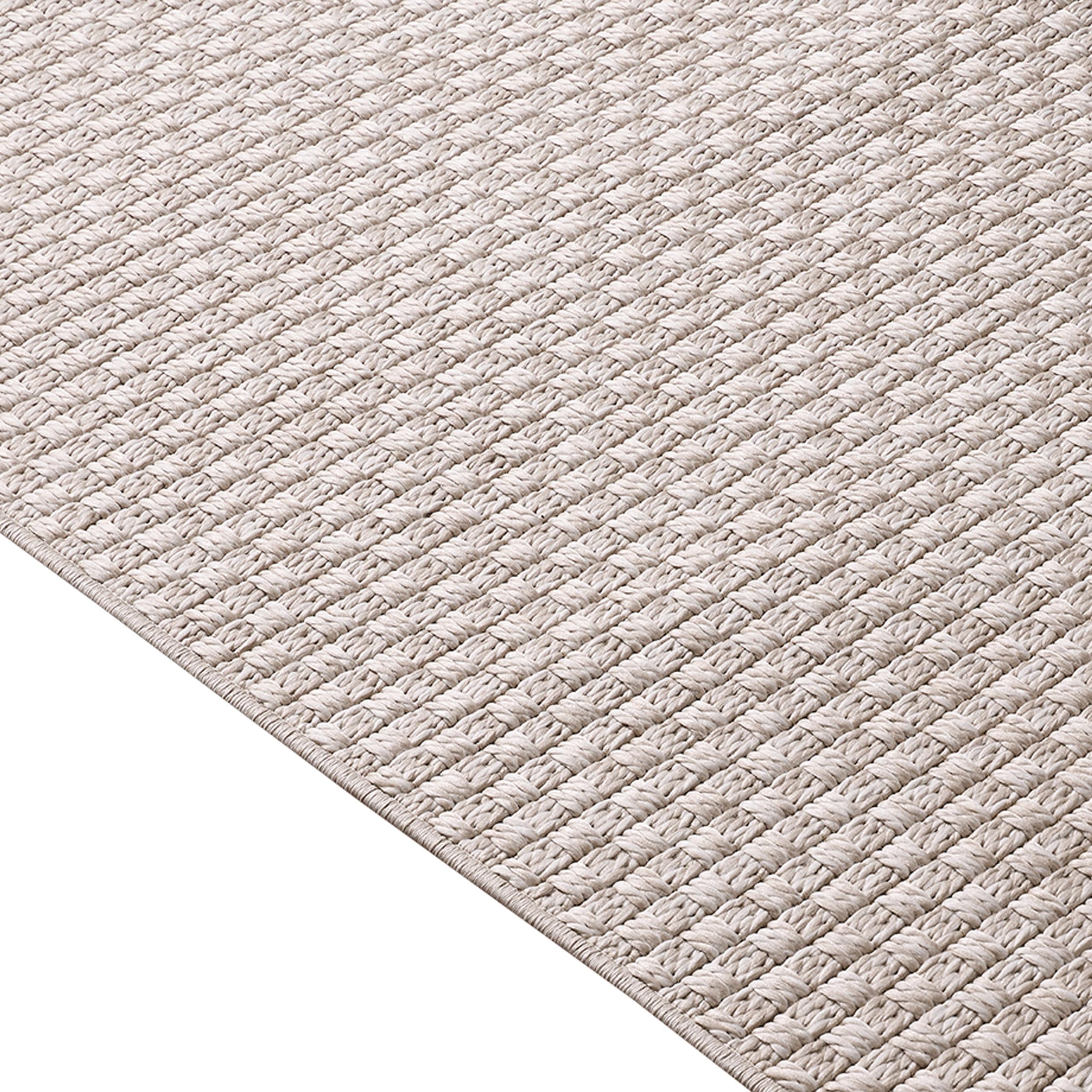 Teppich-Traum Tapis d'intérieur et d'extérieur - Tapis de terrasse - Tapis d'extérieur - Tapis de balcon - Tapis de jardin - Pour toutes saisons - Tissage plat - Durable - Facile d'entretien - Beige