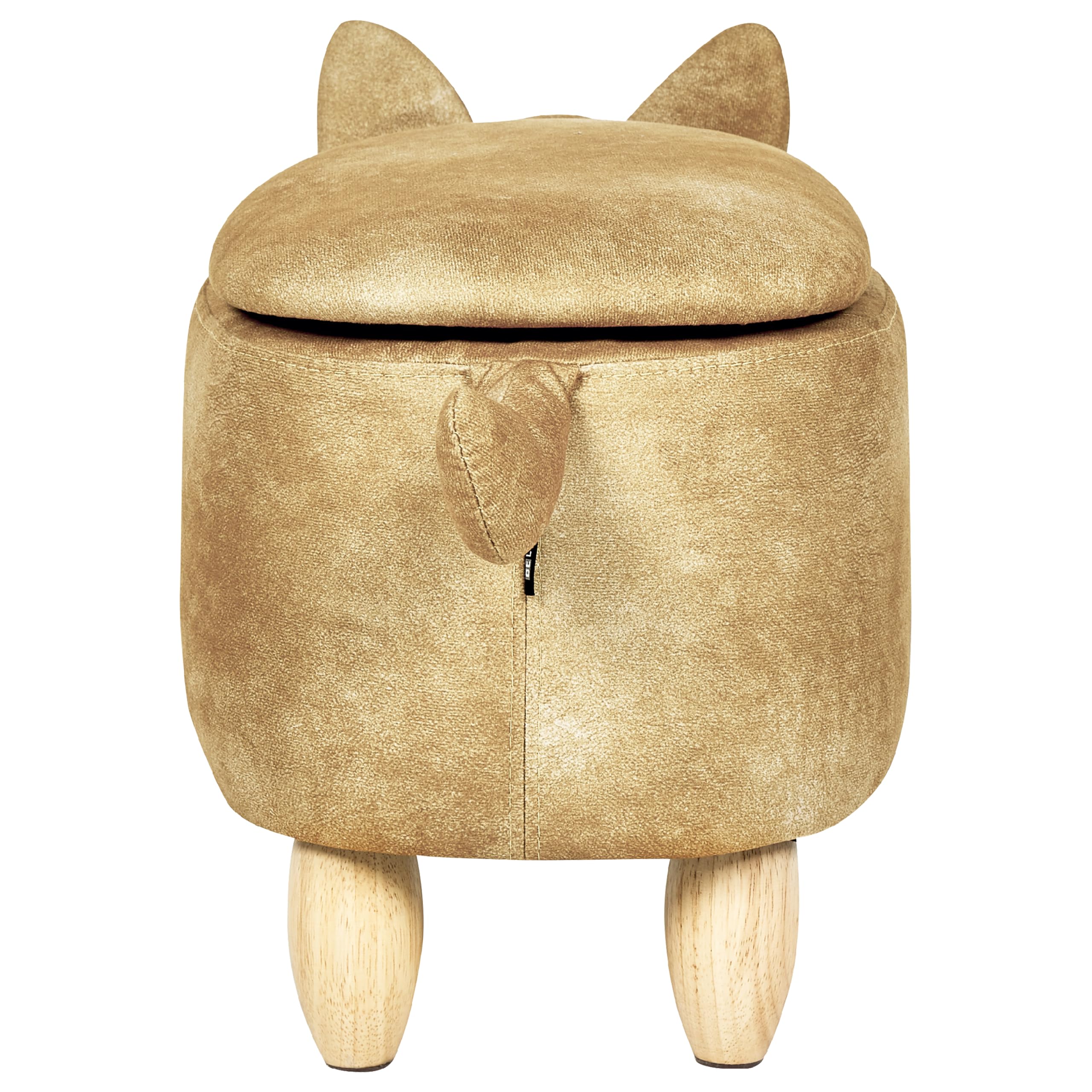 Hocker mit Stauraum für Kinder Tierform Samt orange Holzbeine Modern Fox