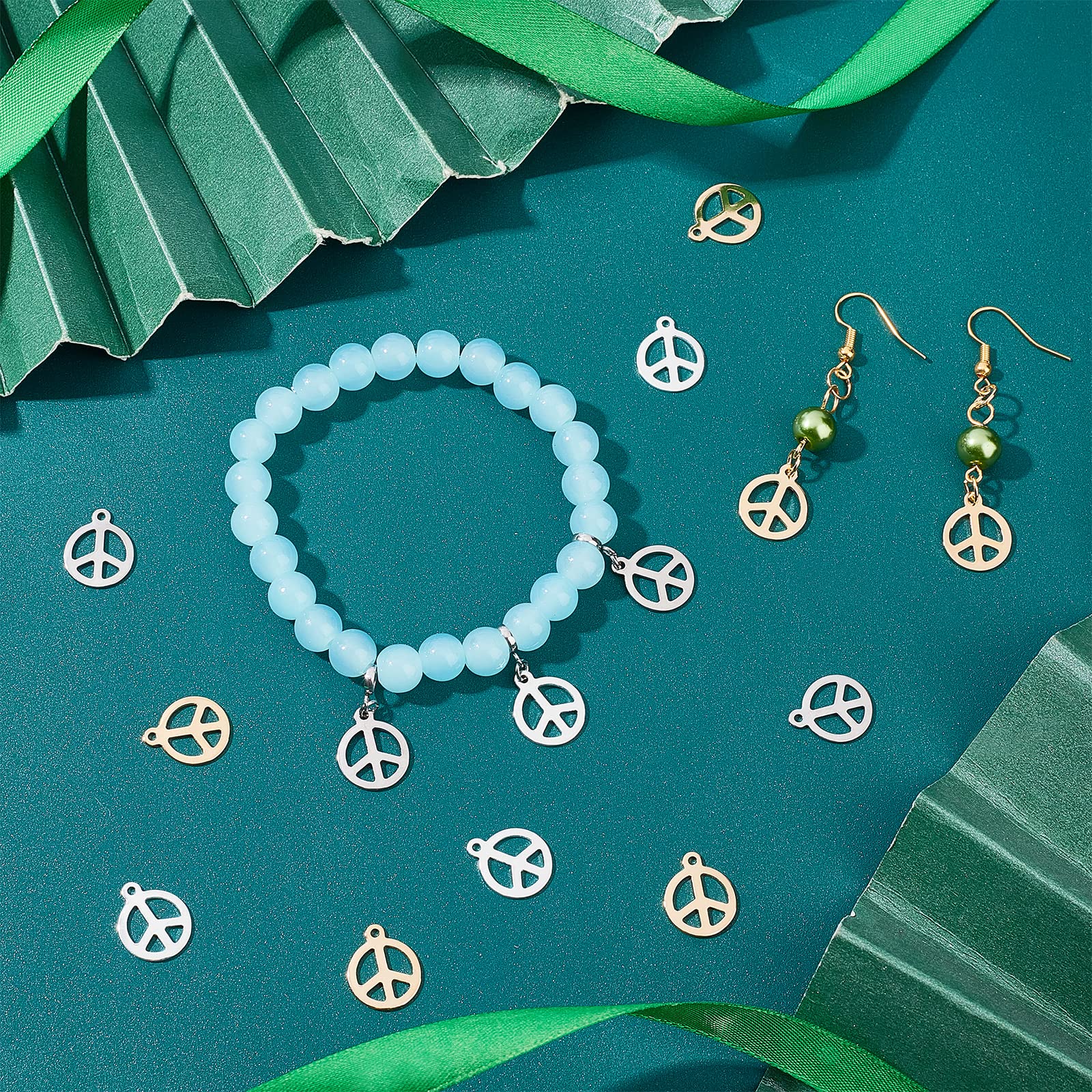 Lot De 200 Breloques Symbole De Paix En Acier Inoxydable - 2 Tailles - Idée Déco Ou Bijoux