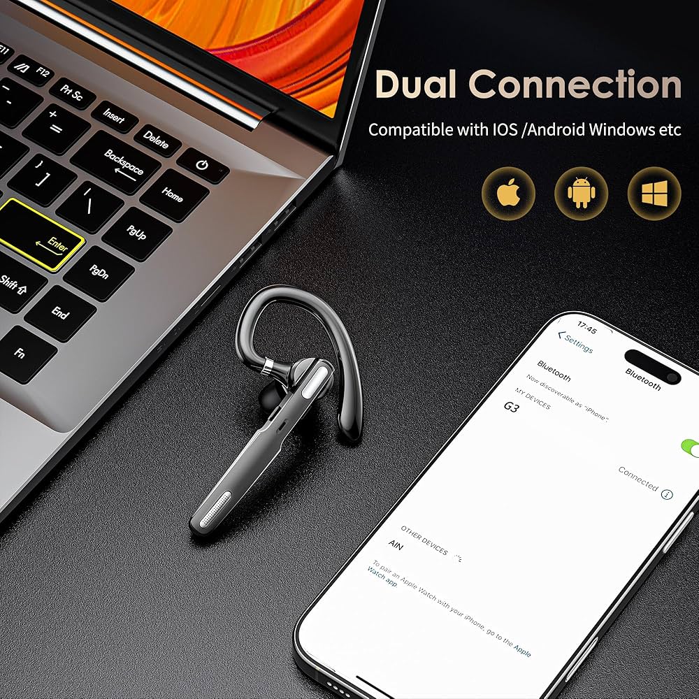 Amazon.com: ICOMTOFIT Bluetooth Headset, Wireless Bluetooth