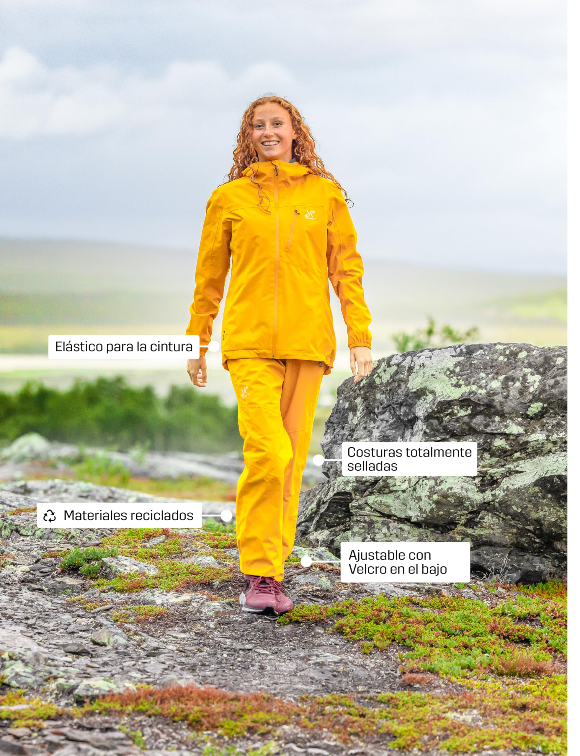 RevolutionRace Vector 2L Pants para Mujer, Pantalones Impermeables y Cortaviento para Senderismo