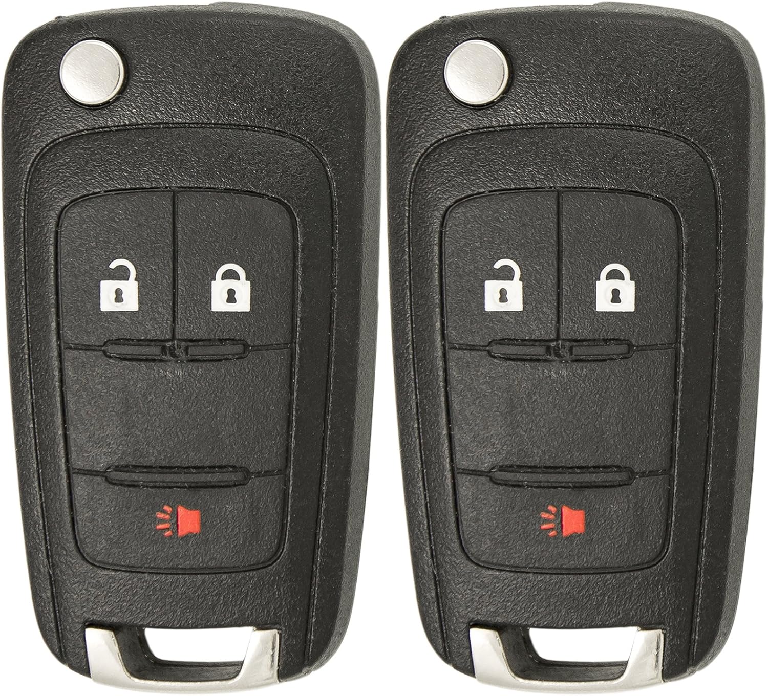 Keyless2Go Replacement for Keyless Remote 3 Button Flip Car Key Fob for OHT01060512 (2 Pack)