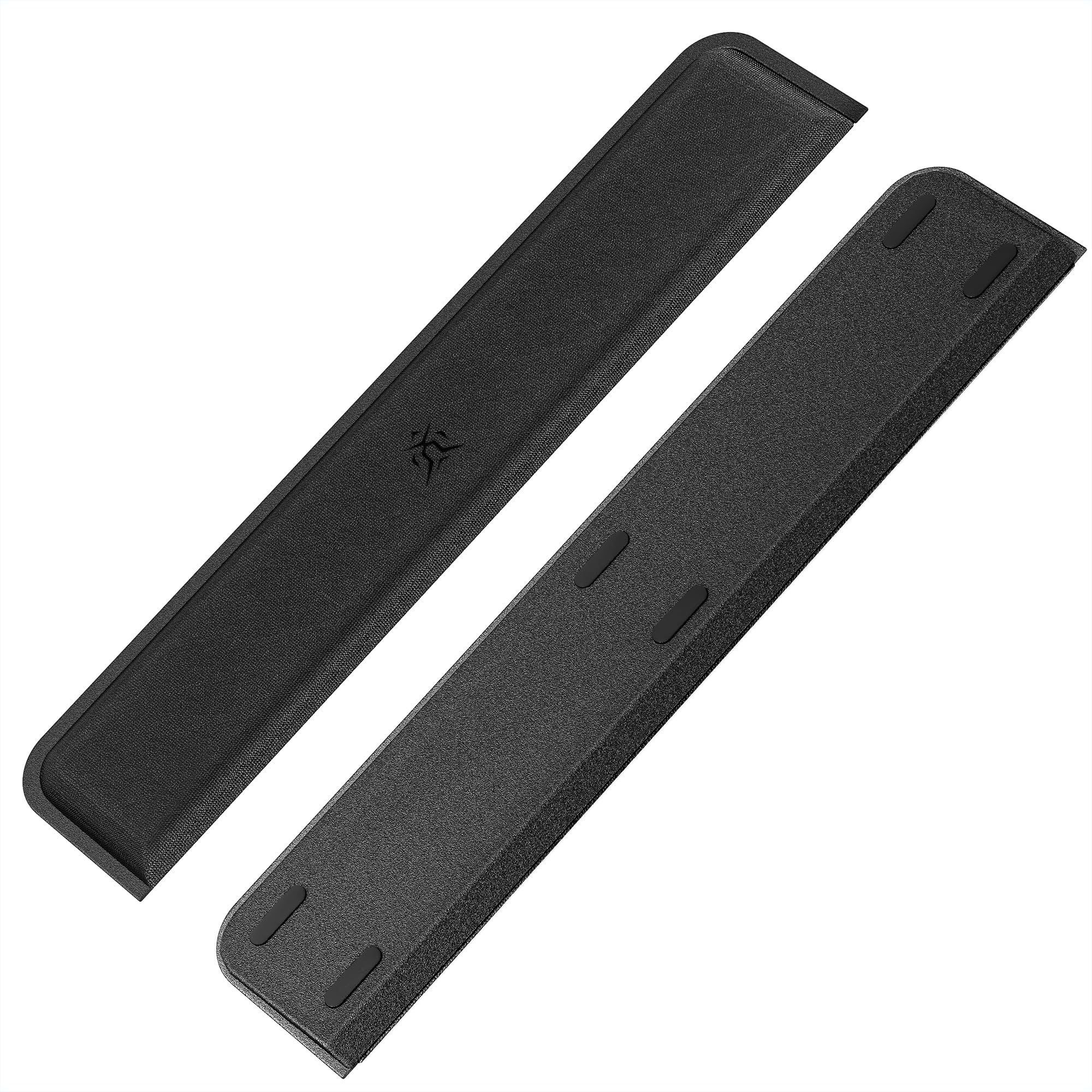 Jomwag Computer Keyboard Wrist Rest Pad, Ergonomic Soft Memory Foam Wrist Support w/Anti-Slip Rubber Base, Black (Ice silk cloth, 17.48 in*3.54 in*1.1