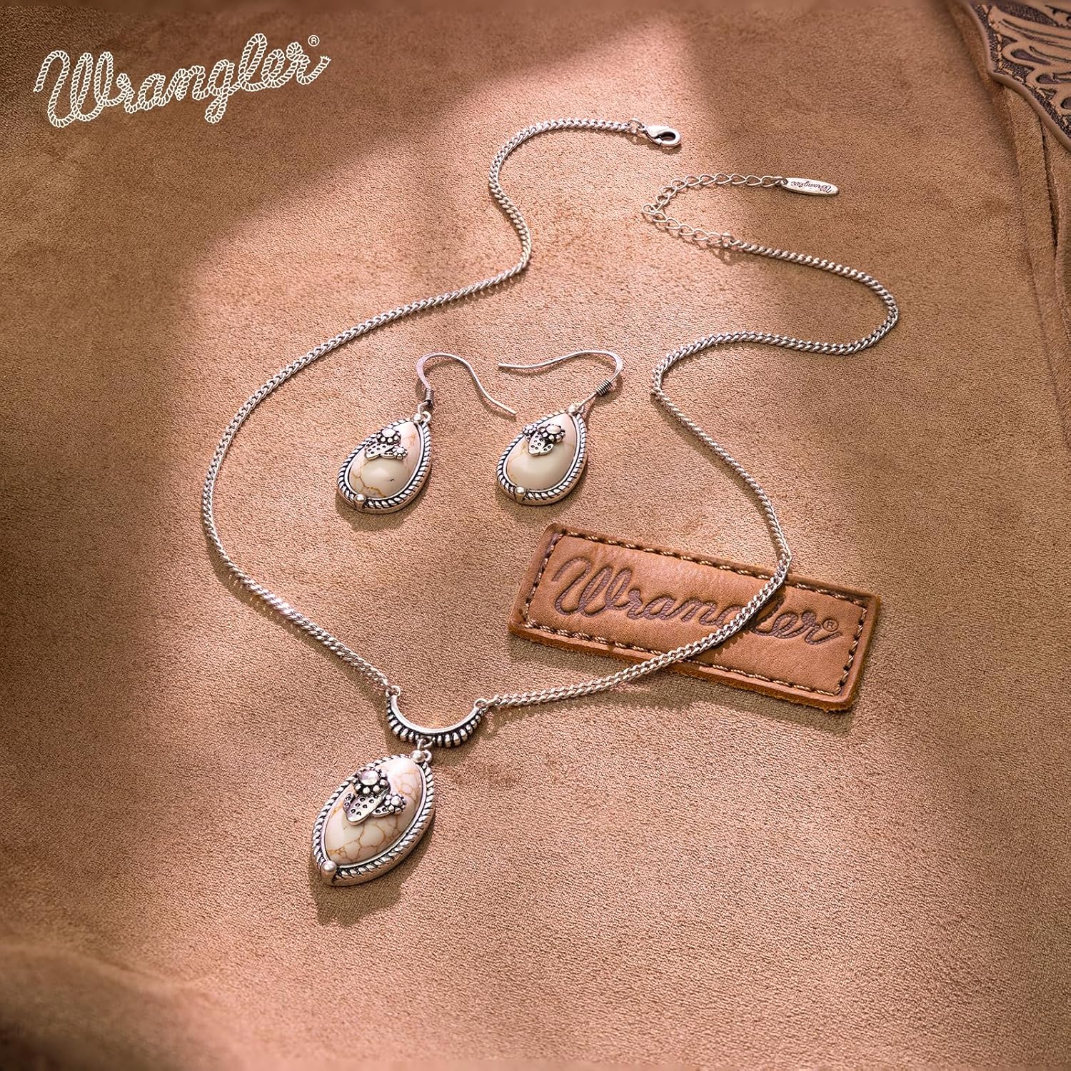 Montana West Wrangler Western Turquoise Jewelry Set for Women Silver Plated Cactus Stone Country Cowgirl Cowboy Necklace Earrings Jewelry - Image 2